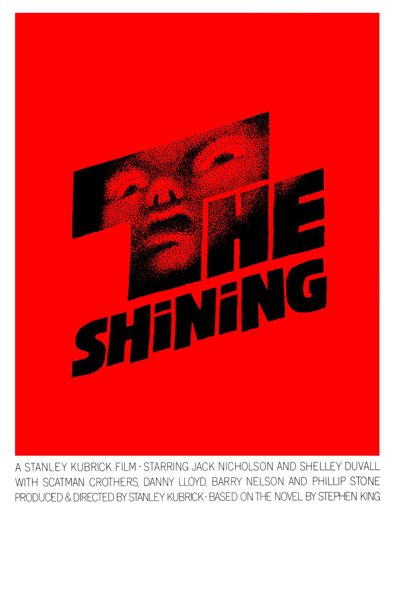 A movie poster of The Shining (45th anniversary). Starring .
