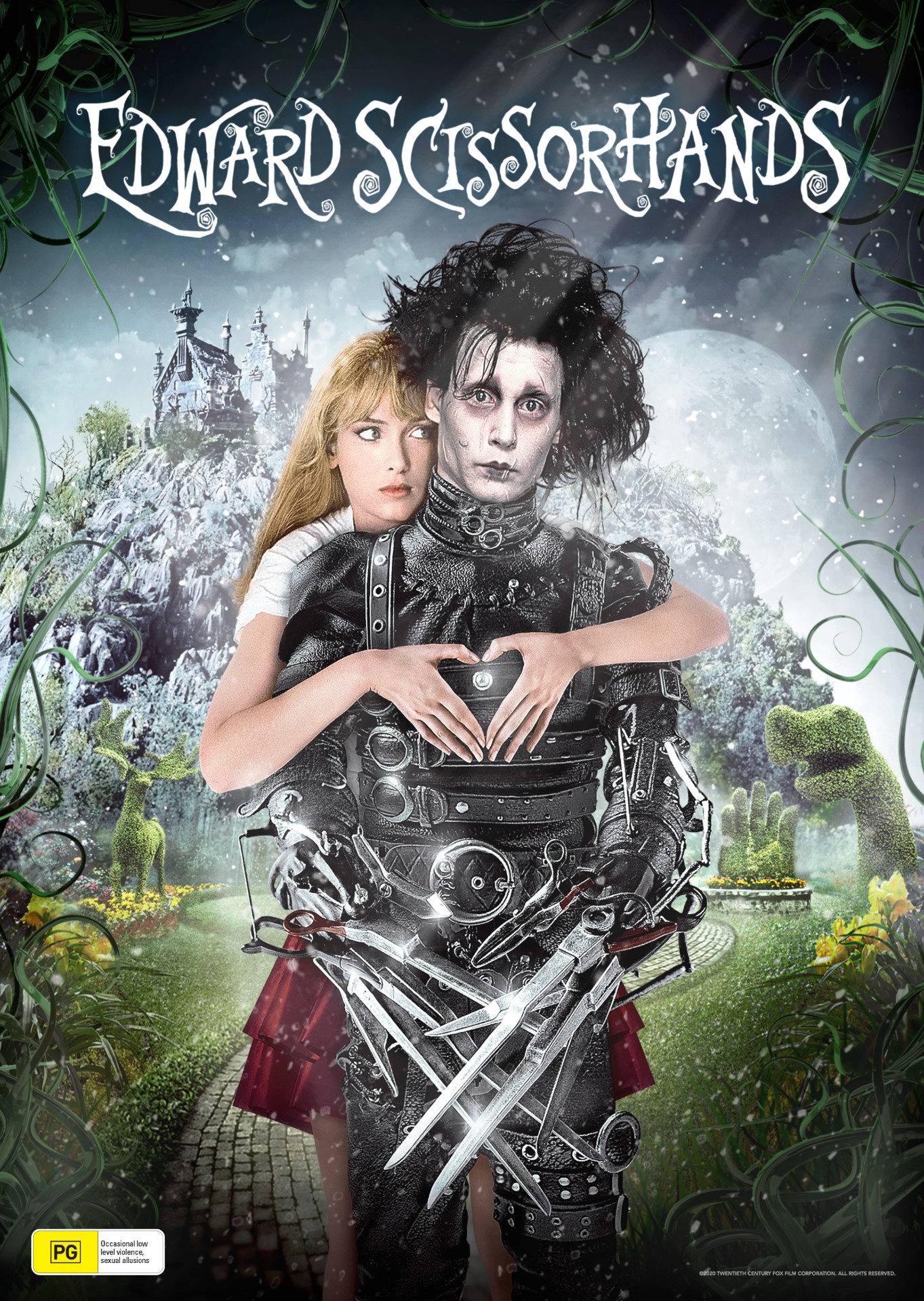 A movie poster of Edward Scissorhands (35th Anniversary). Starring .