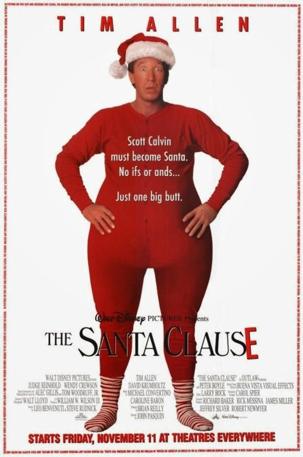 A movie poster of The Santa Clause. Starring Tim Allen, Judge Reinhold, Wendy Crewson. Release date 24 11 1994.