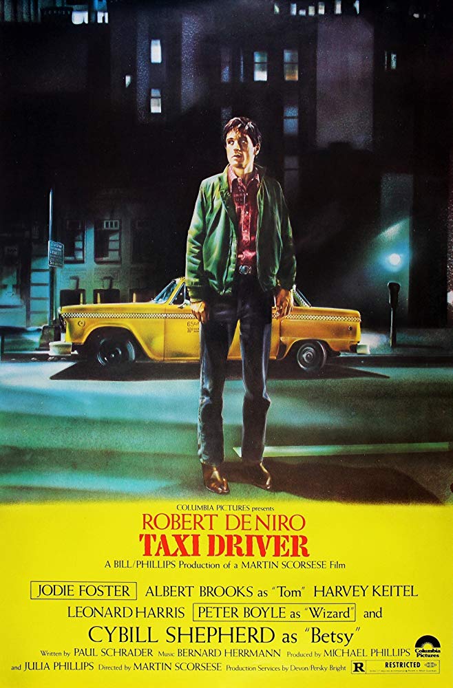 A movie poster of Taxi Driver (50th anniversary).