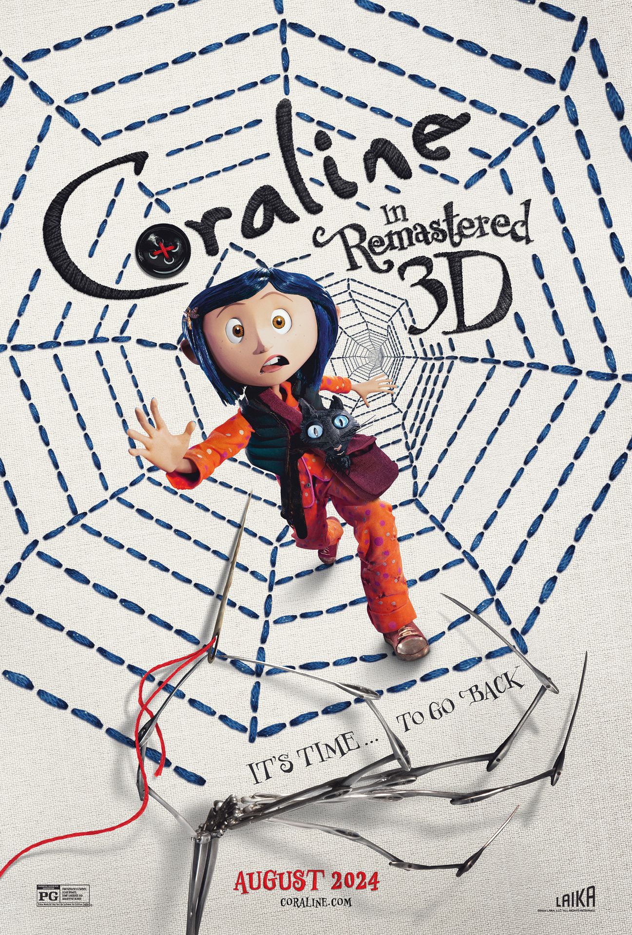 A movie poster of Coraline 15th Anniversary.