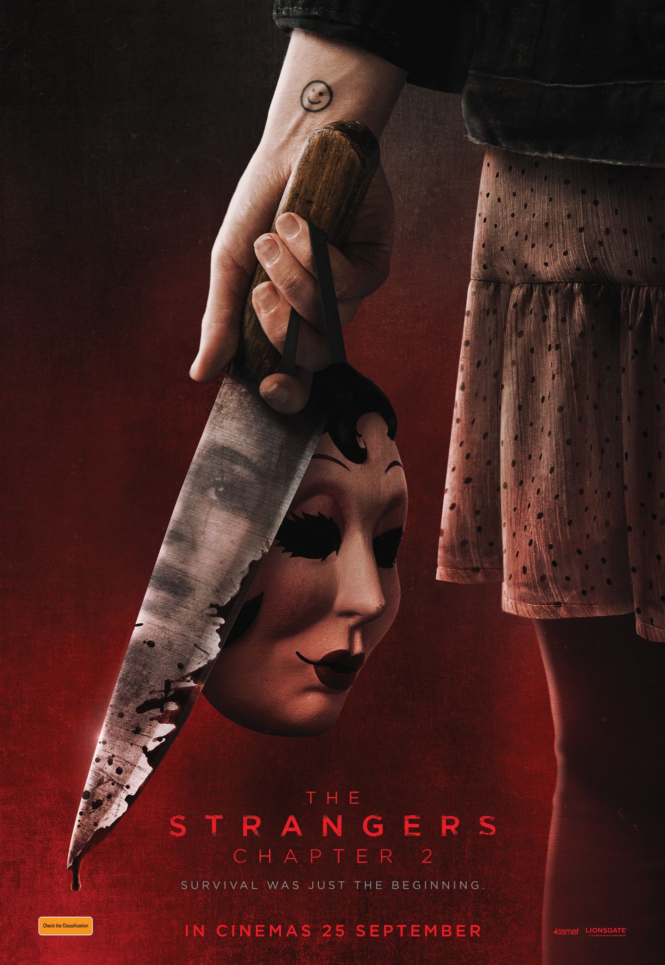 A movie poster of The Strangers: Chapter 2. Starring Gabriel Basso, Ema Horvath, Madelaine  Petsch. Release date 25 09 2025.