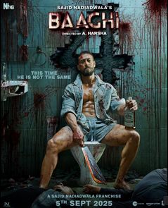 A movie poster of Baaghi 4. Starring .