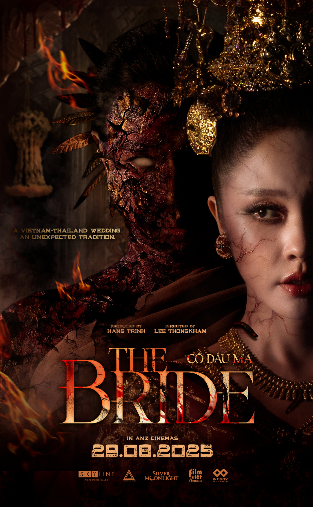 A movie poster of The Bride. Starring .
