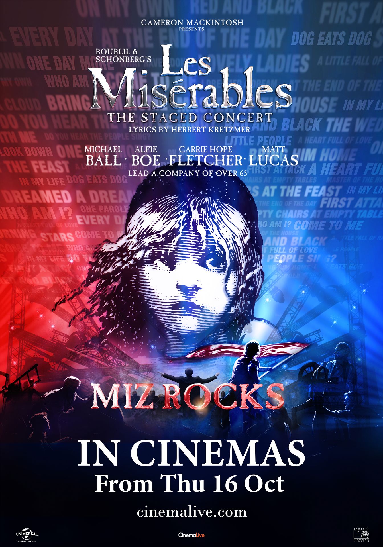 A movie poster of Les Miserables - The Staged Concert. Starring .