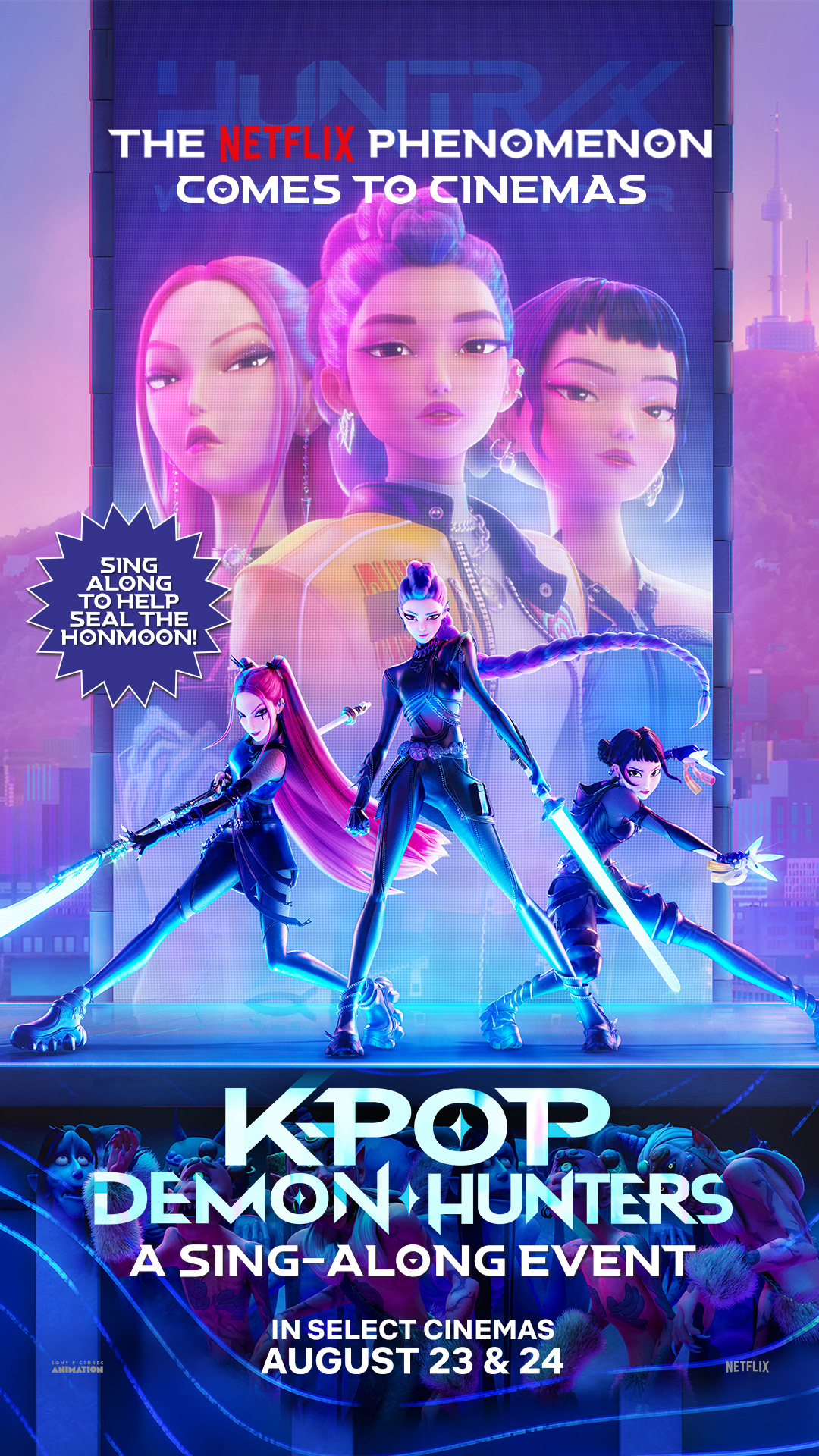 A movie poster of KPop Demon Hunters. Starring .