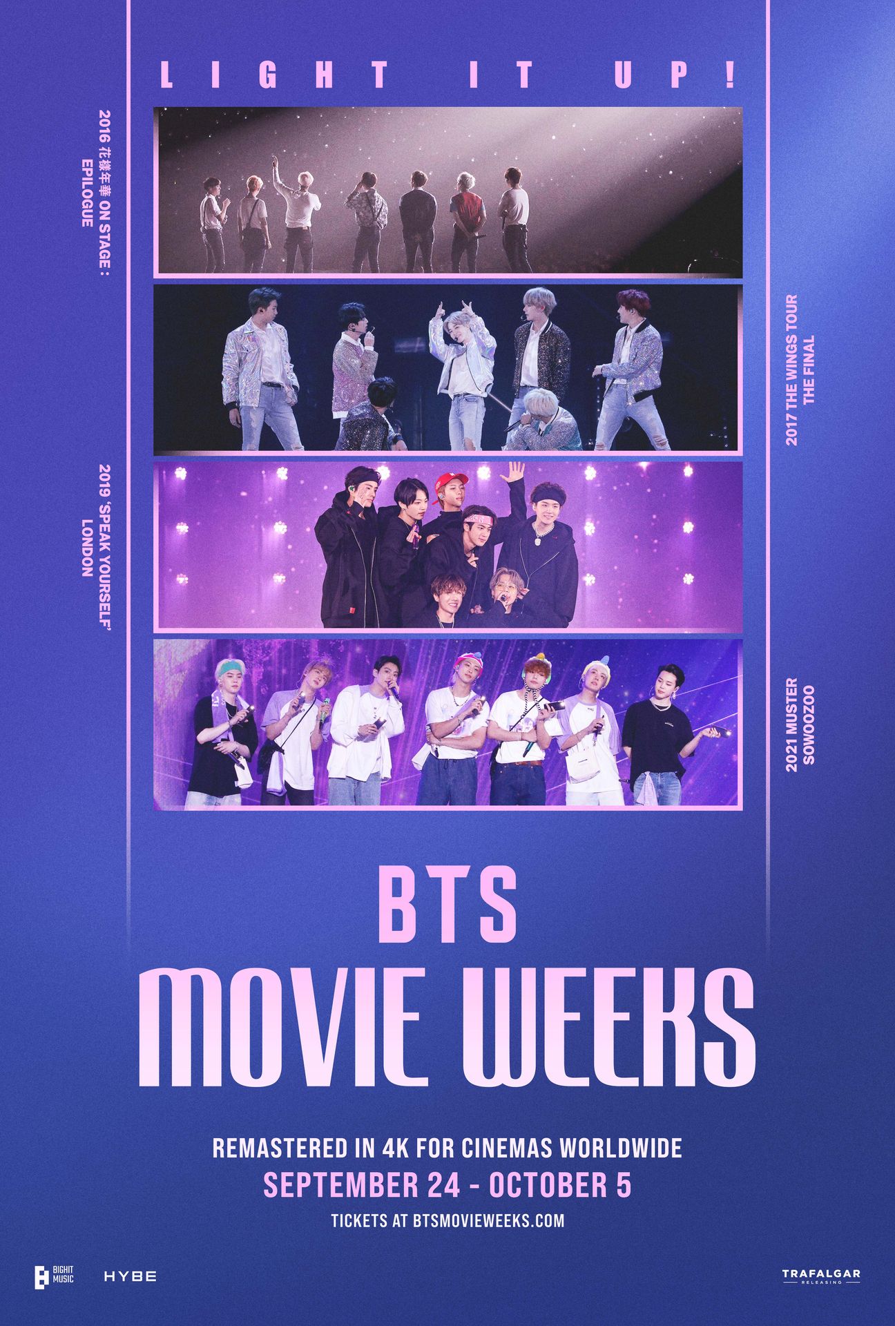 A movie poster of BTS 2019 & 2021 Concert Marathon. Starring .