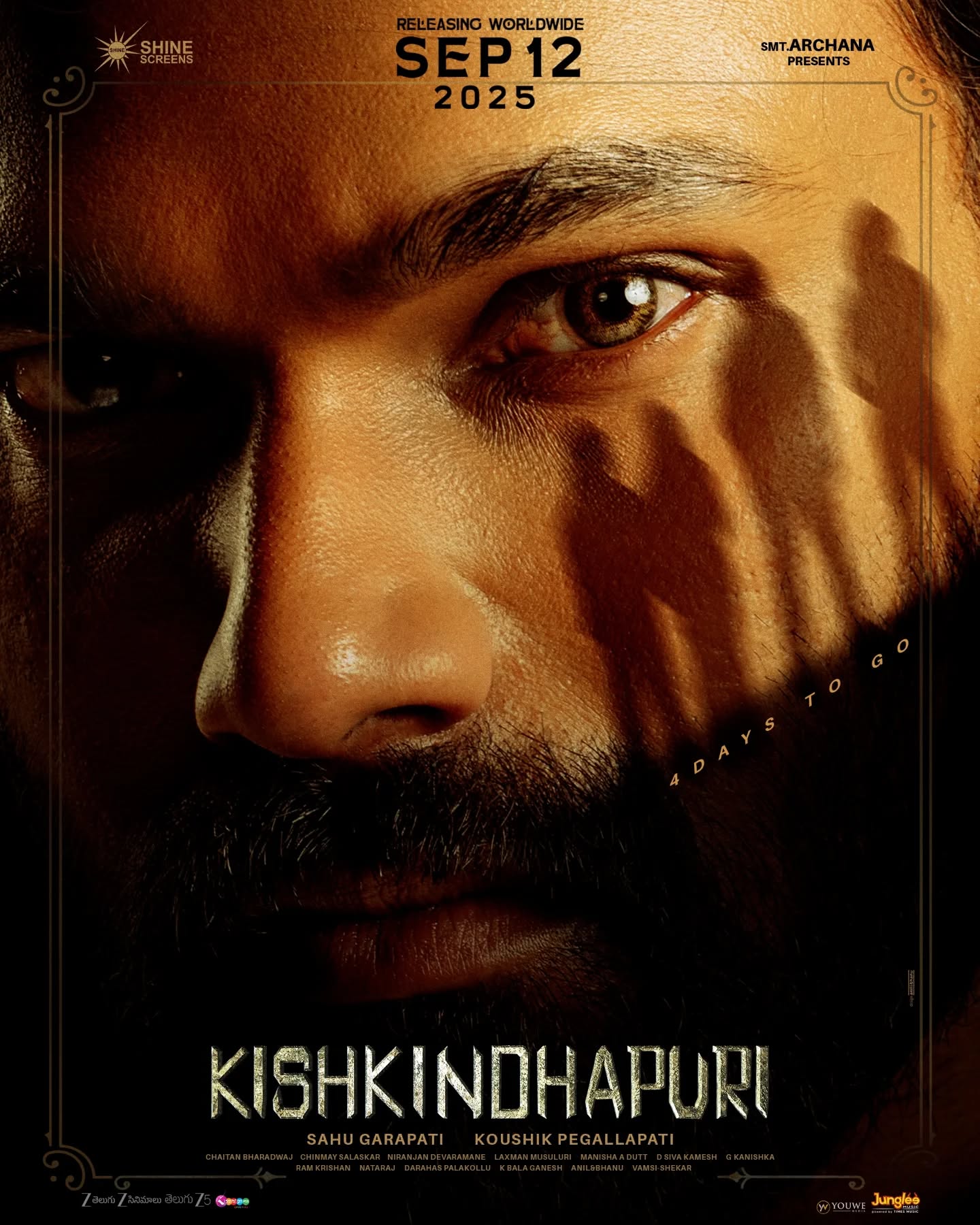A movie poster of Kishkindhapuri. Starring .