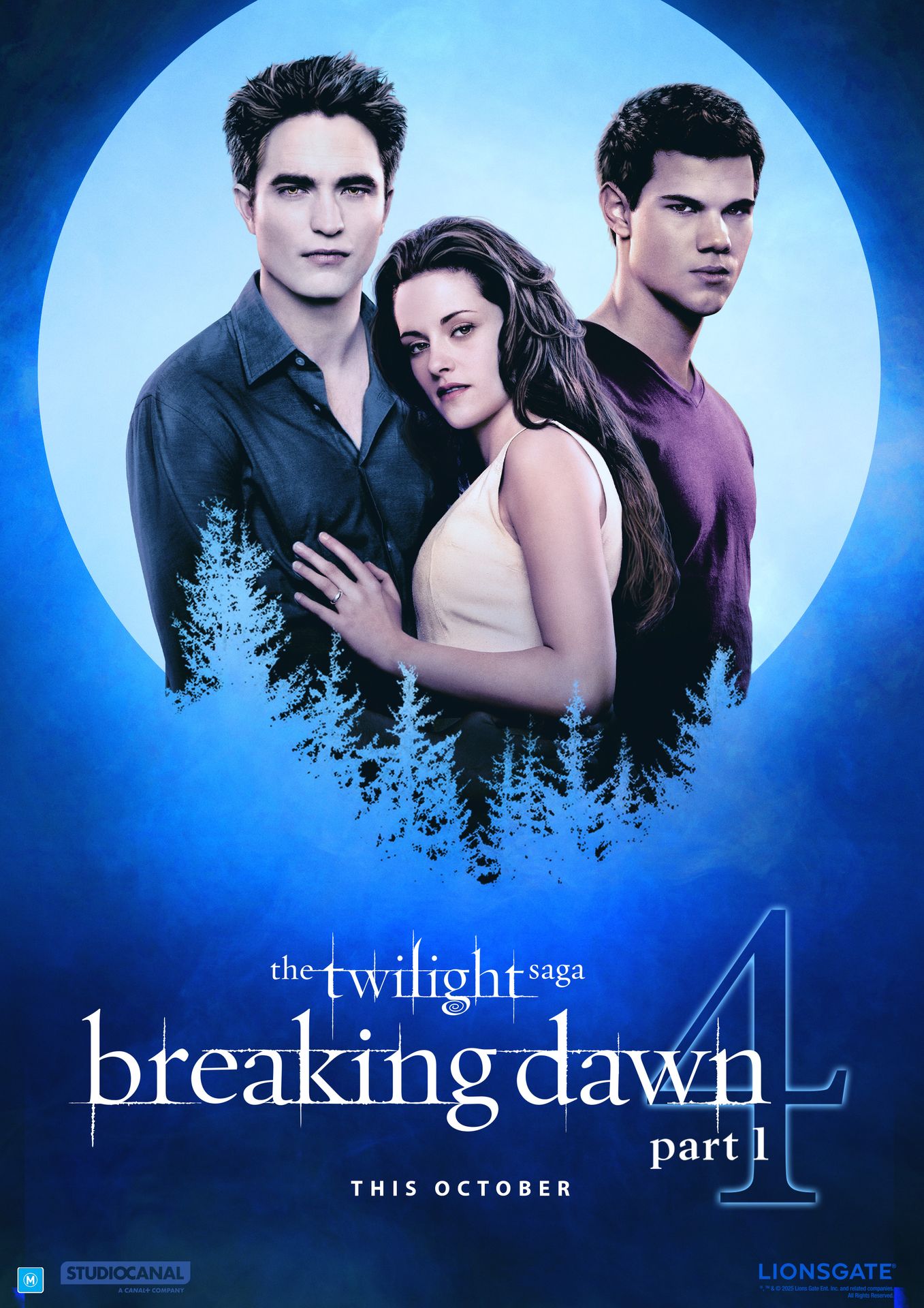A movie poster of Twilight: Breaking Dawn - Part 1 (Re-Release). Starring .
