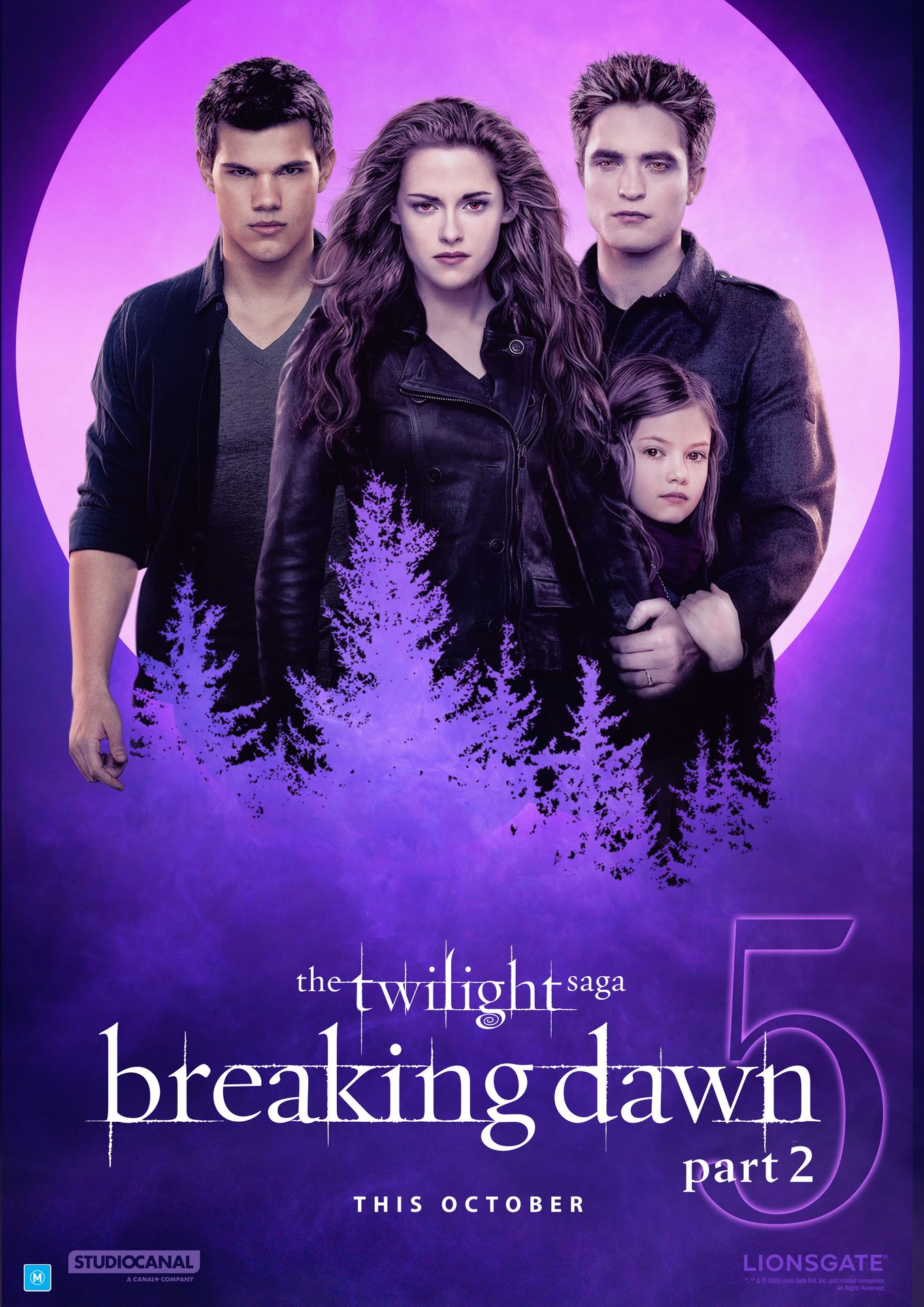 A movie poster of Twilight: Breaking Dawn - Part 2 (Re-Release). Starring .