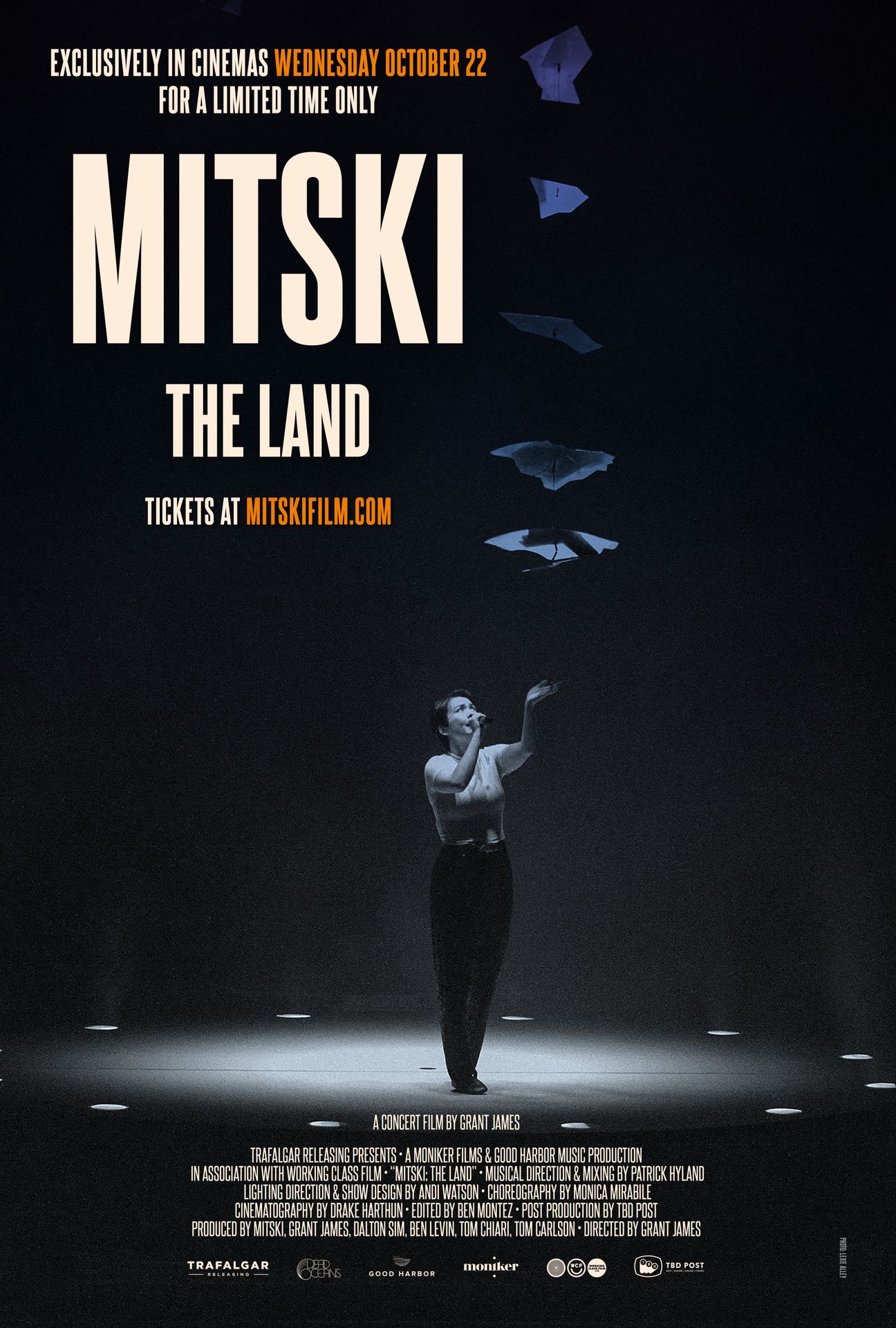 A movie poster of Mitski: The Land. Starring Mitski. Release date 22 10 2025.