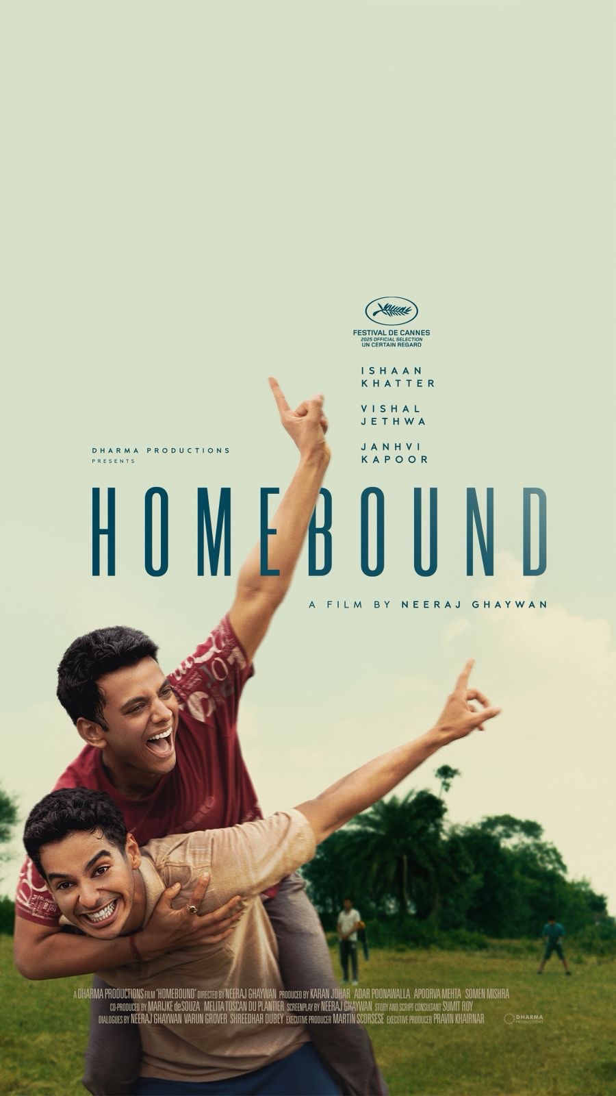A movie poster of Homebound. Starring .