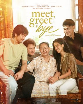 A movie poster of Meet, Greet & Bye. Starring Belle Mariano,Joshua Garcia,Juan Karlos Labajo.
