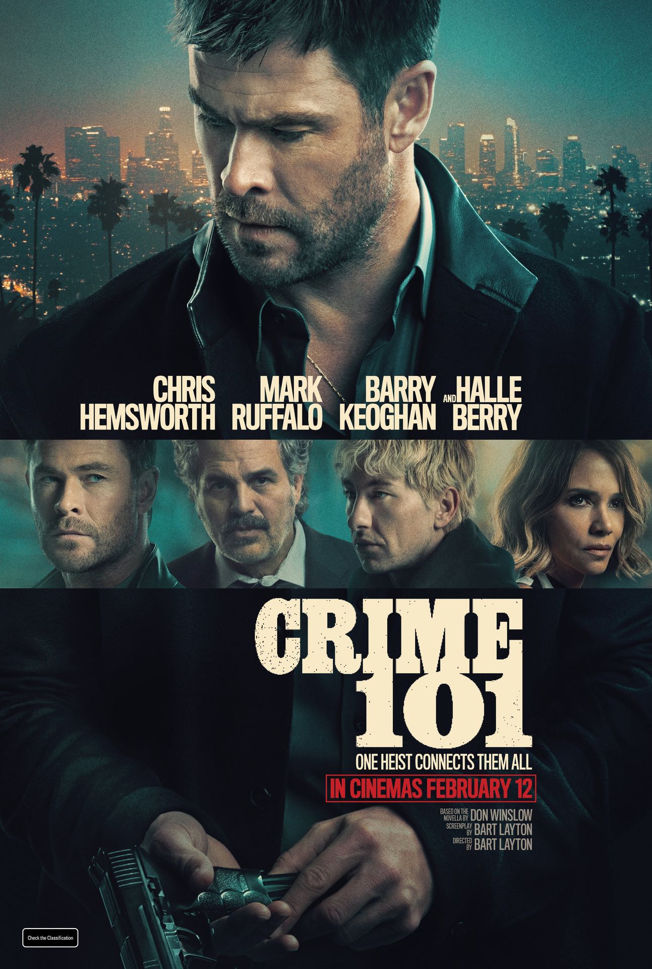A movie poster of Crime 101.