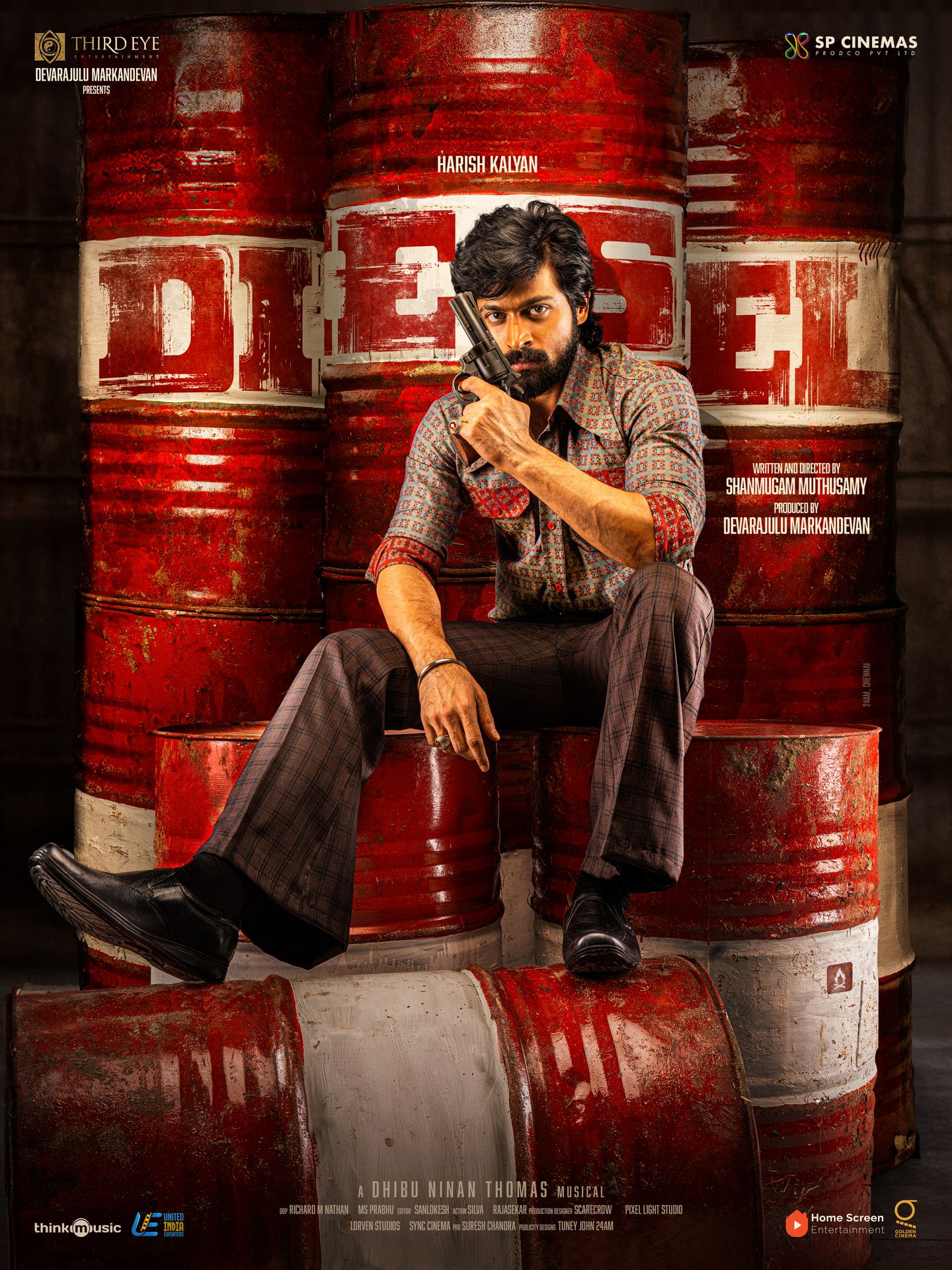 A movie poster of Diesel. Starring Sachin  Khedekar, Vivek Prasanna, Vinay Rai, Ramesh  Thilak, Kaali Venkat. Release date 17 10 2025.