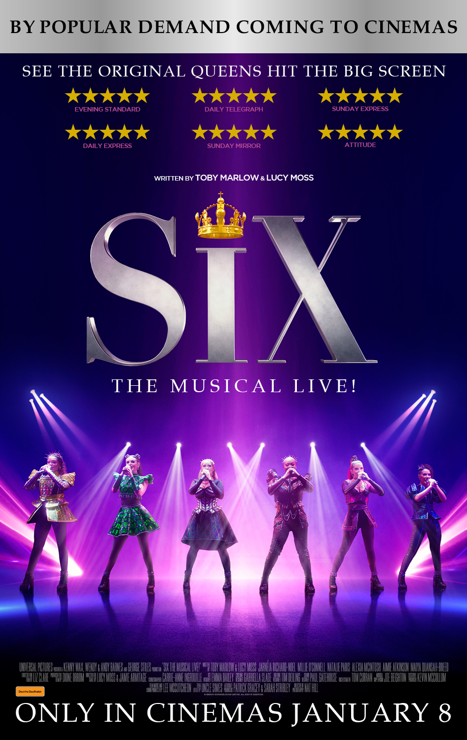 A movie poster of SIX The Musical Live.