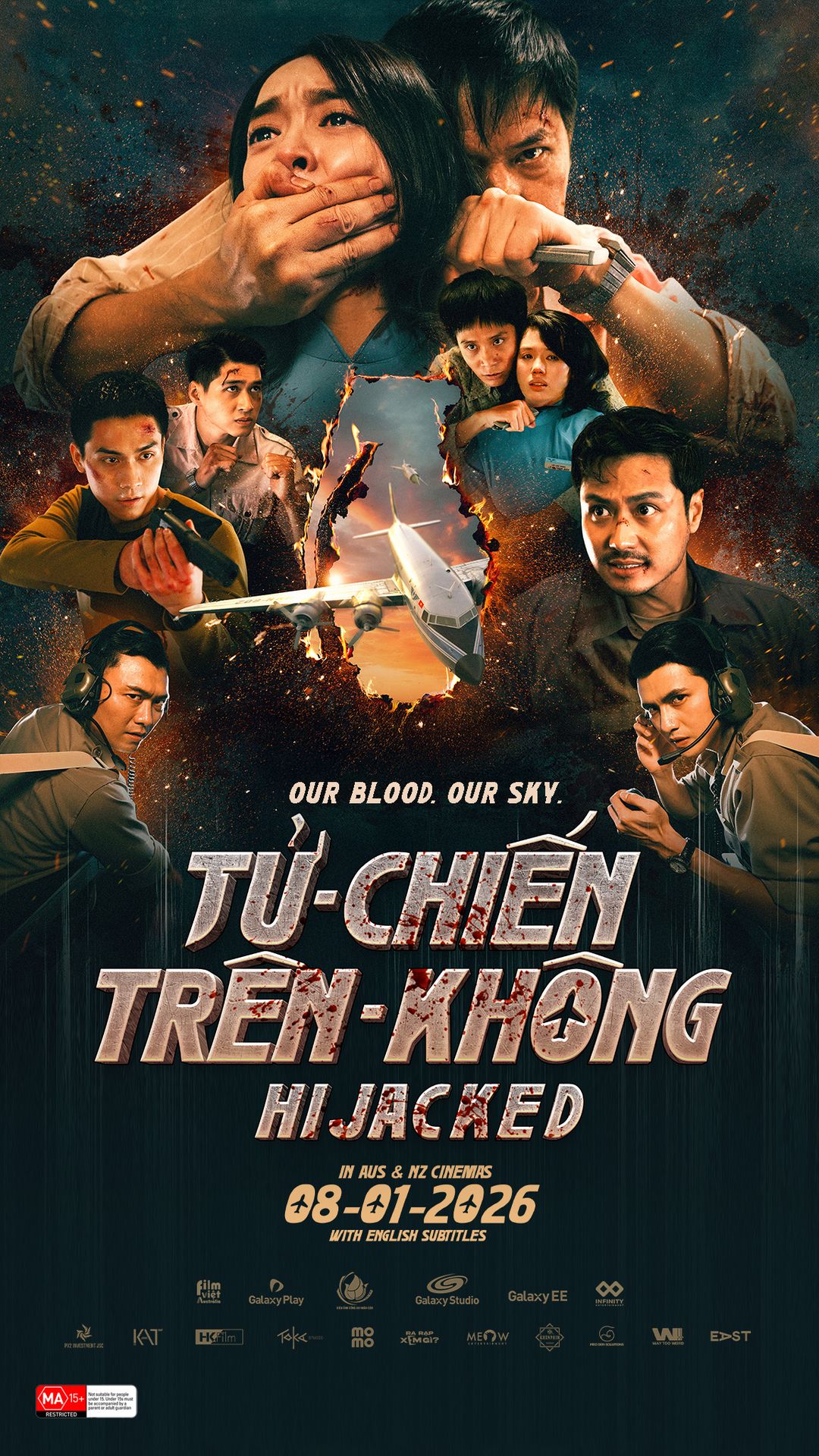 A movie poster of Hijacked.