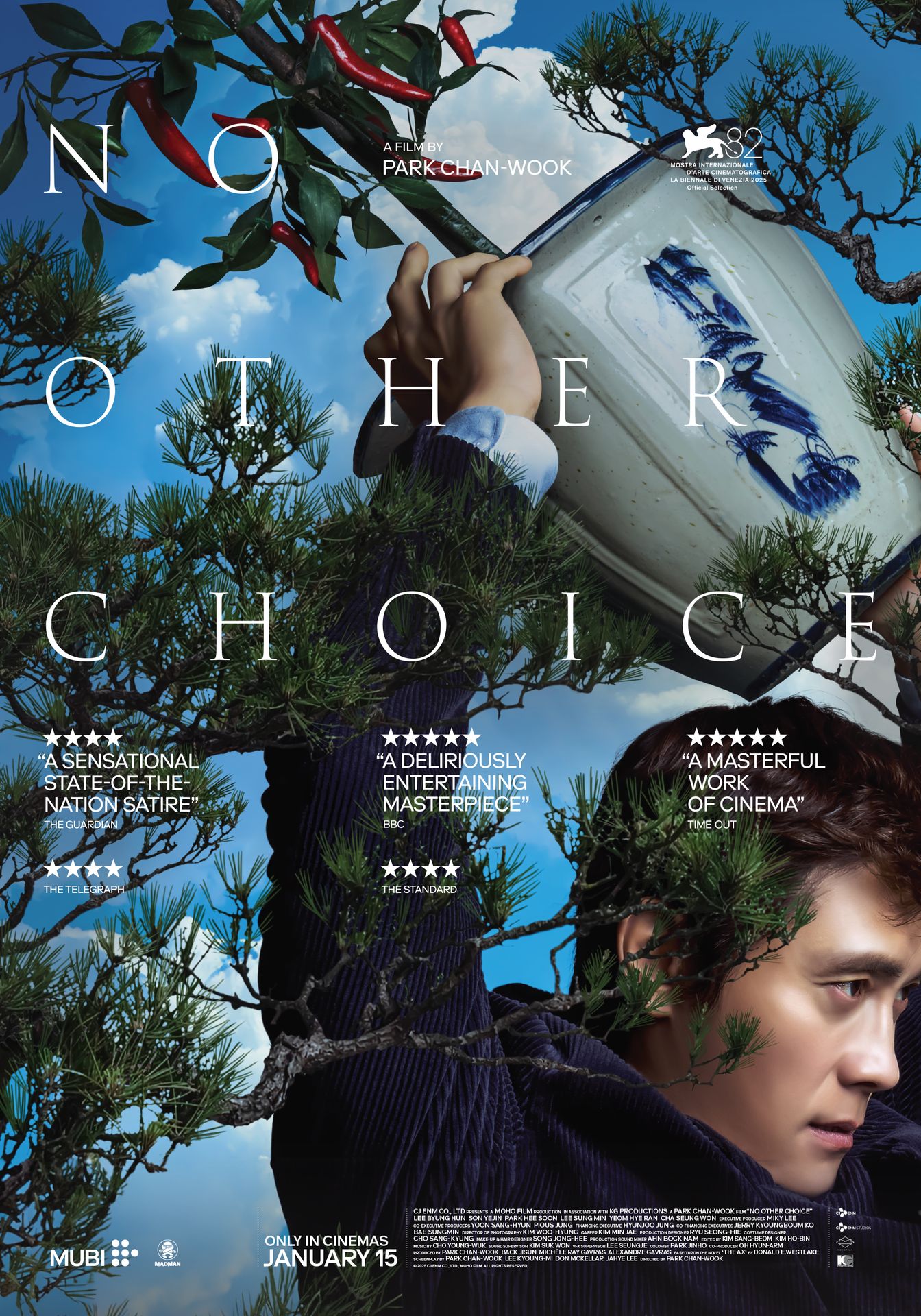 A movie poster of No Other Choice. Starring Ga-Yi Yoon,Lee Byung-Hun,Park Hee-soon,Seung-Won Cha,Sung-min Lee,Ye-jin Son,Yoo Yeon-Seok.