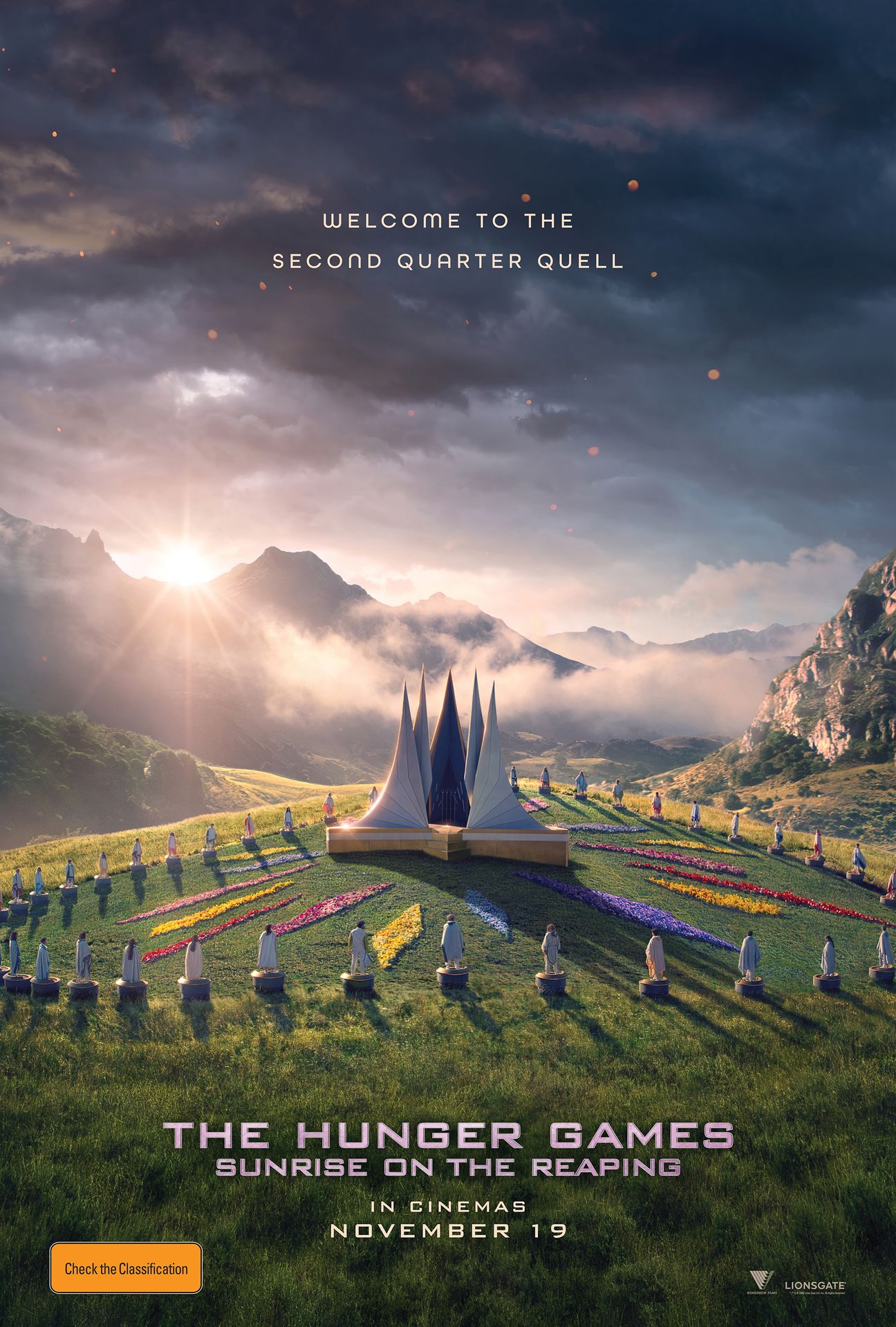 A movie poster of The Hunger Games: Sunrise on the Reaping.
