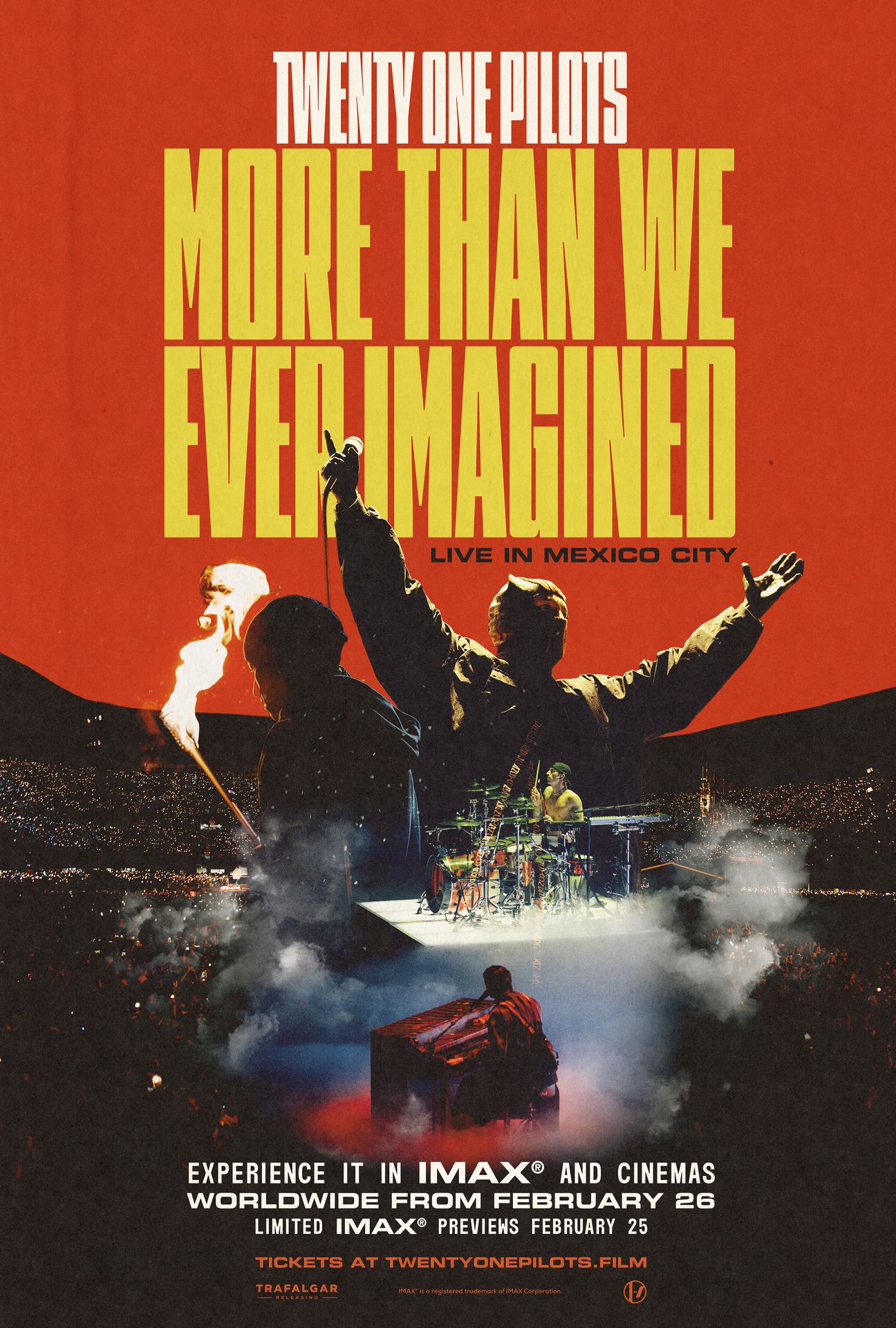 A movie poster of Twenty One Pilots: More Than We Ever Imagined. Starring Josh Dun,Twenty One Pilots,Tyler Joseph.