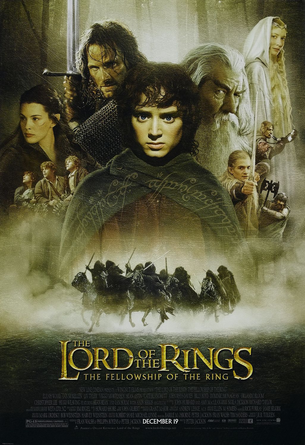 A movie poster of LOTR: The Fellowship of the Ring 25th Anniversary.