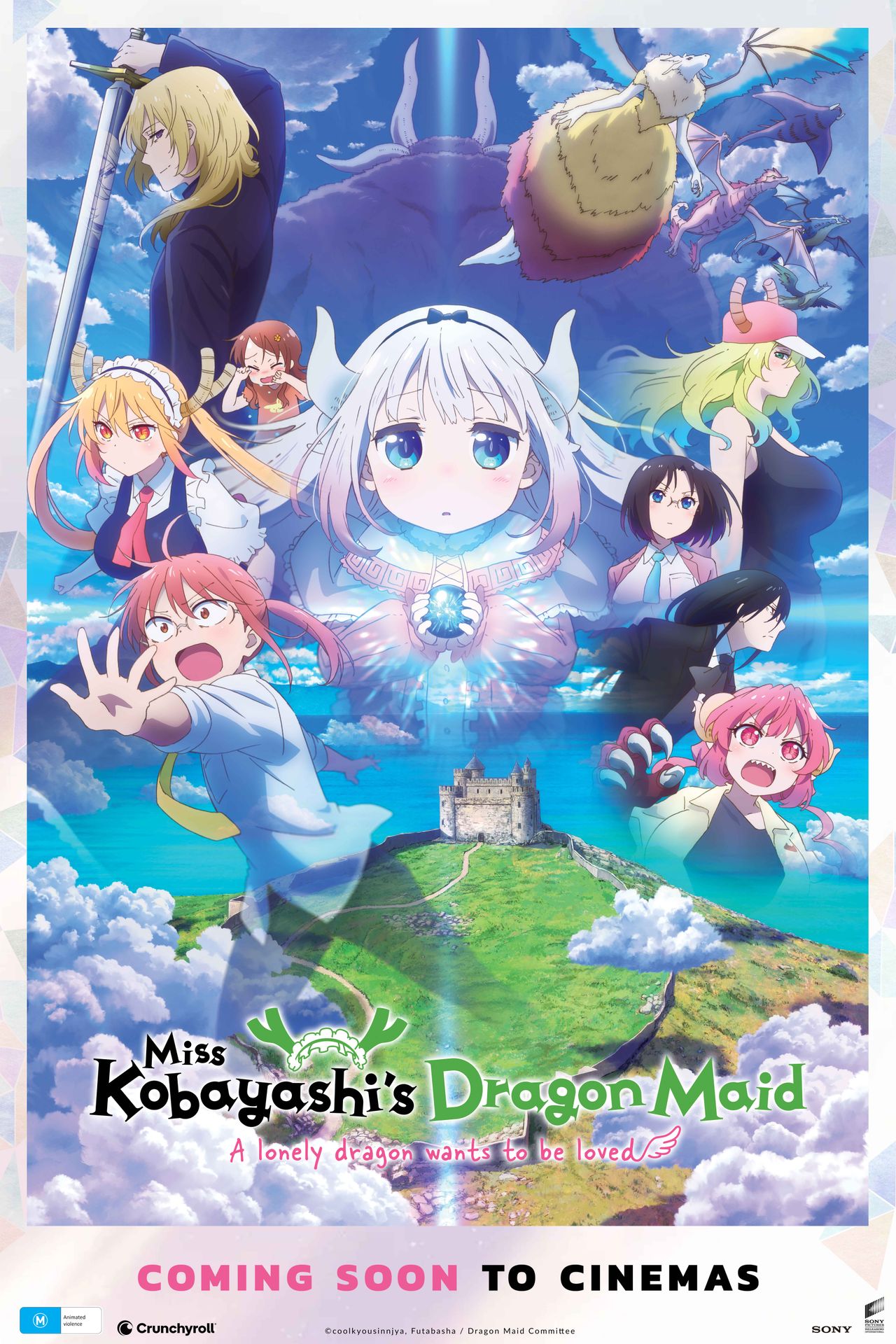 A movie poster of Miss Kobayashi's Dragon Maid: A Lonely Dragon.