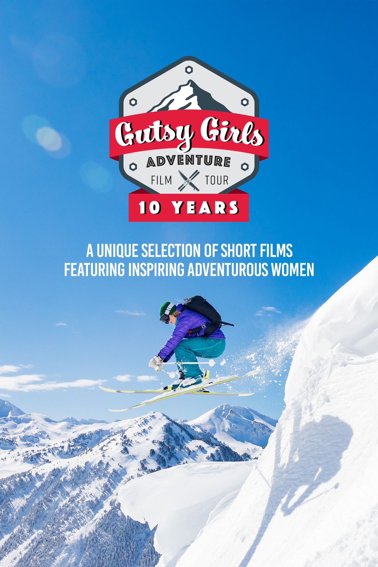 A movie poster of Gutsy Girls Adventure Film Tour 2026.