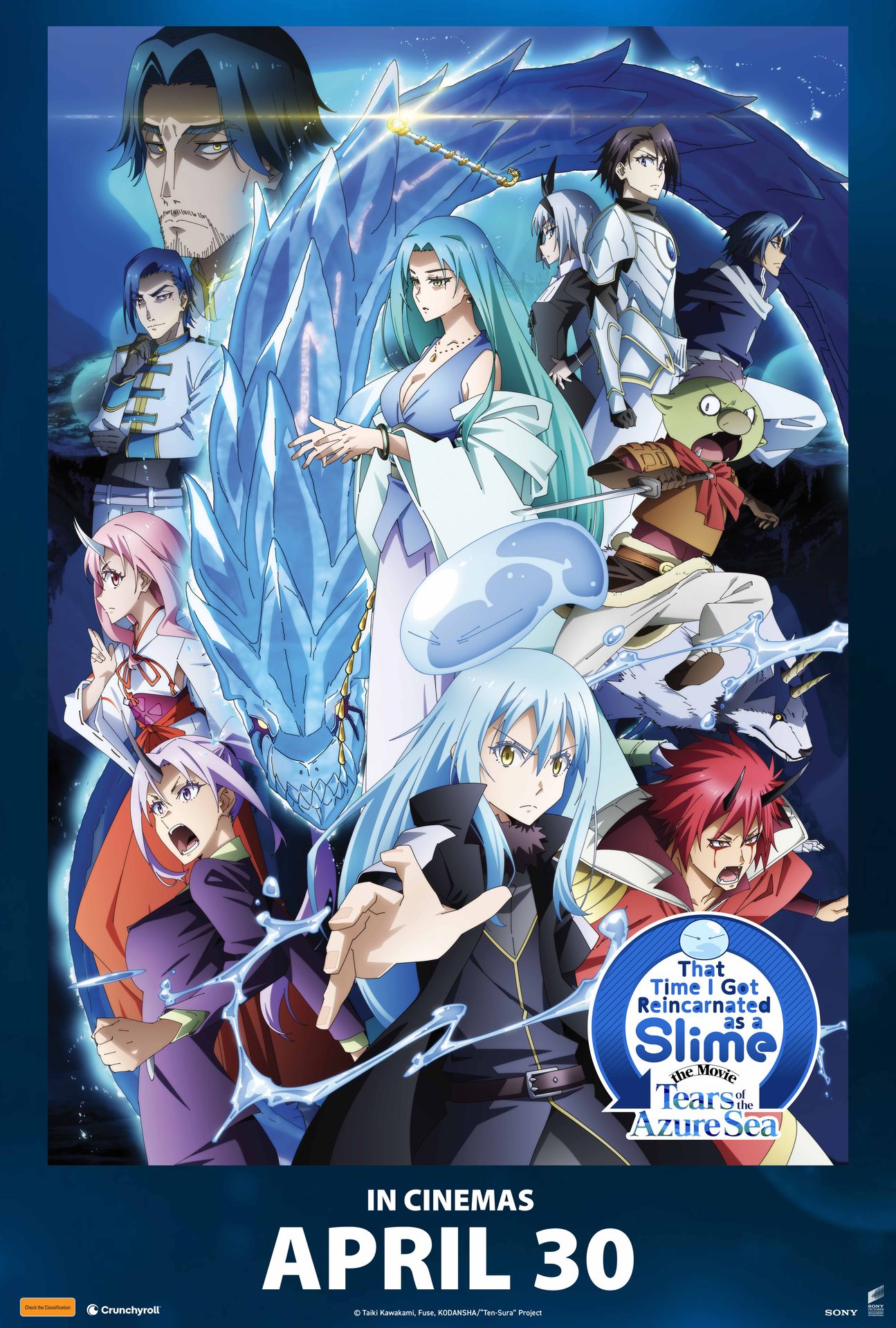 A movie poster of That Time I Got Reincarnated as a Slime: Azure Sea.