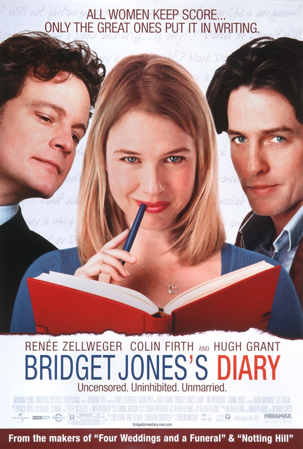 A movie poster of Bridget Jones's Diary (25th Anniversary).