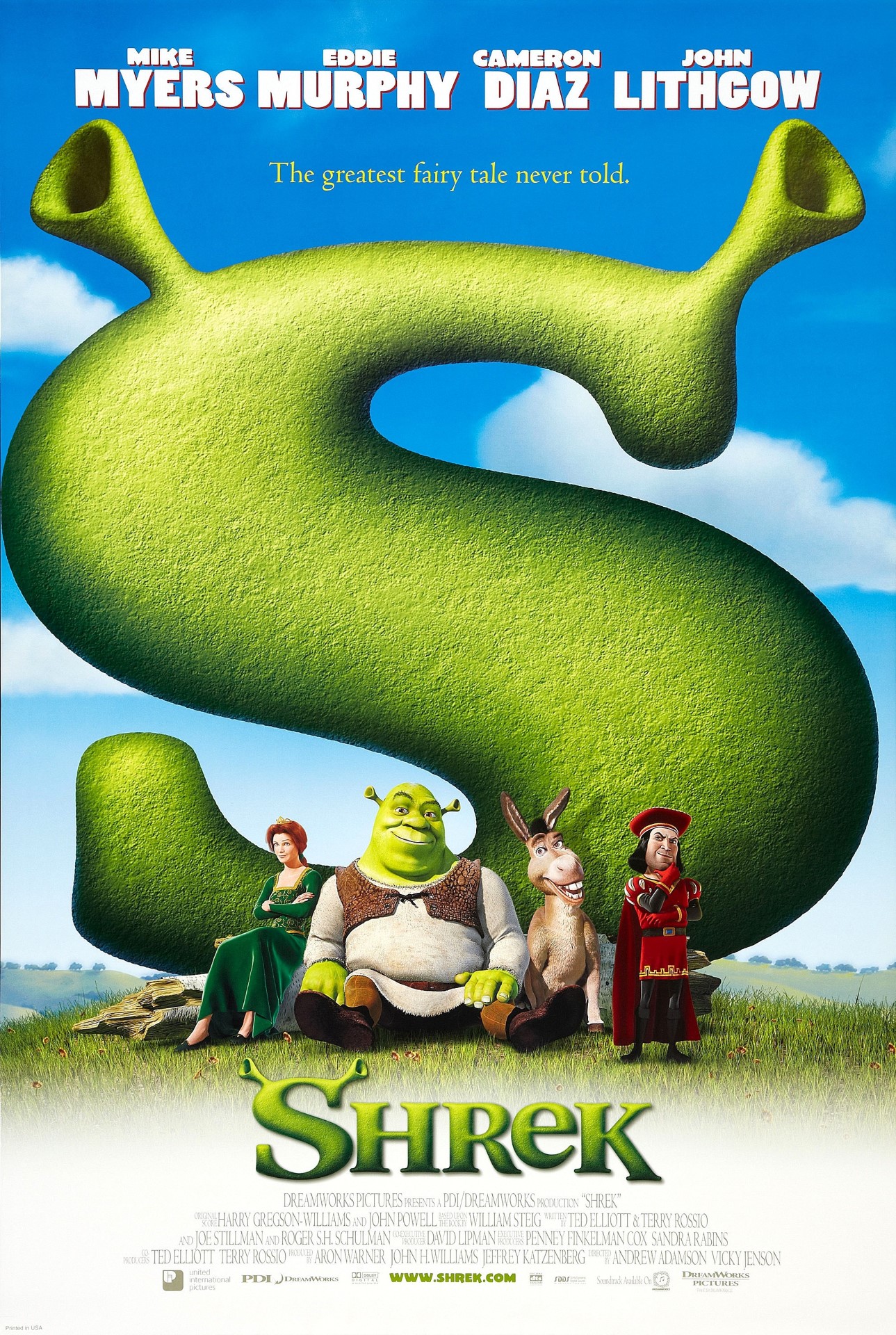 A movie poster of Shrek (25th Anniversary).