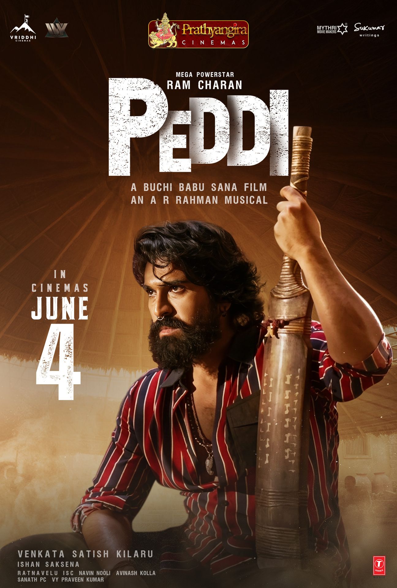 A movie poster of Peddi.