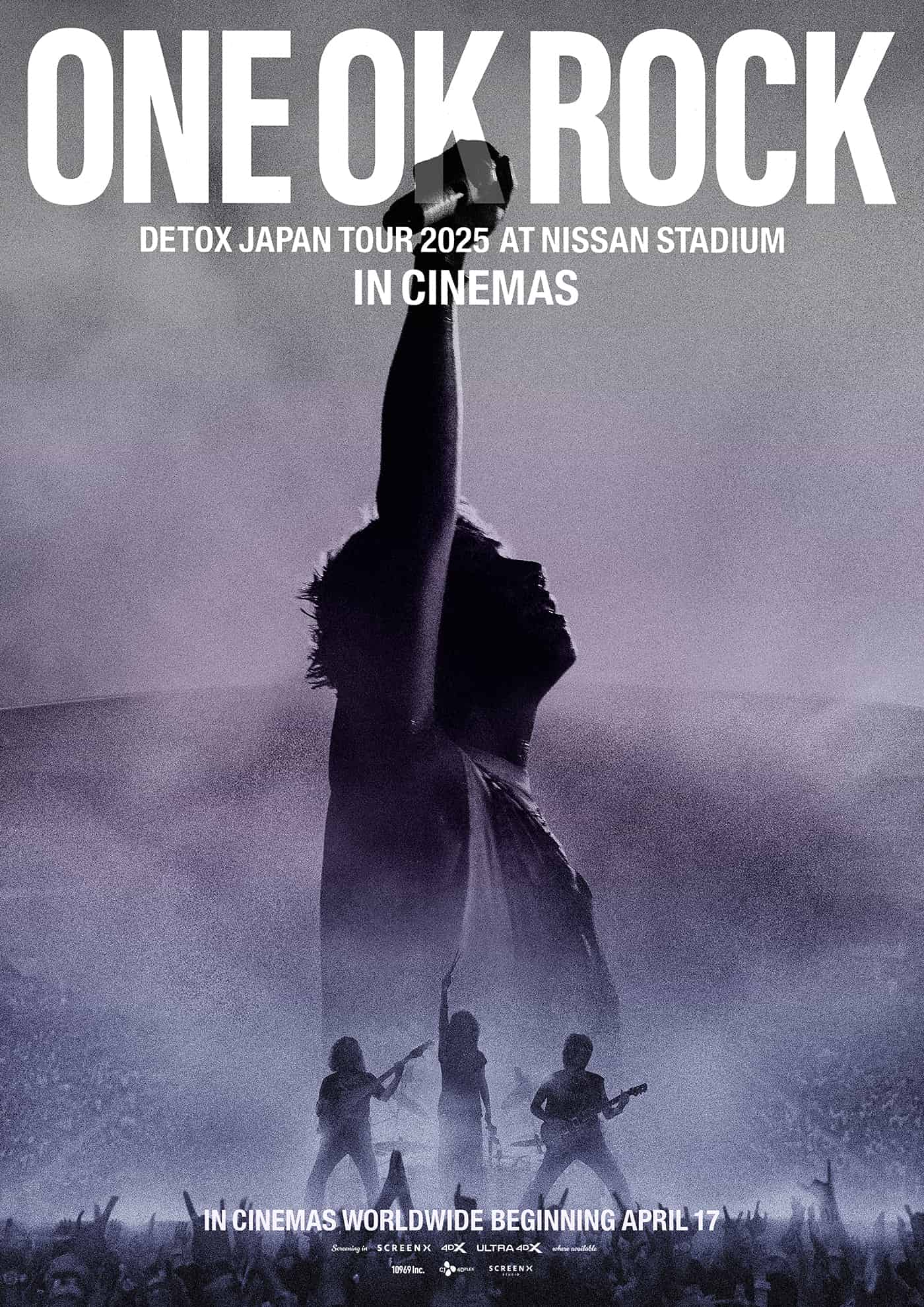 A movie poster of One OK Rock: Detox in Cinemas.