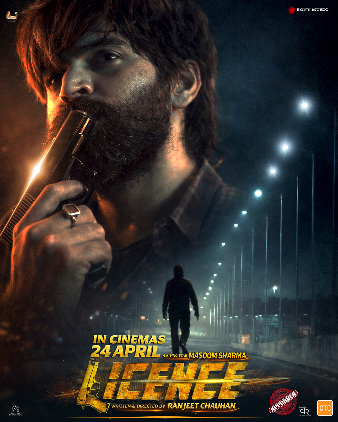 A movie poster of Licence. Starring Sapna Chaudhary, Sunil Chitkara, Rakhi Lohchab, Gori Nagori, KD Desi Rock, Yashpal  Sharma, Masoom Sharma, Nisha Sharma. Release date 24 04 2026.