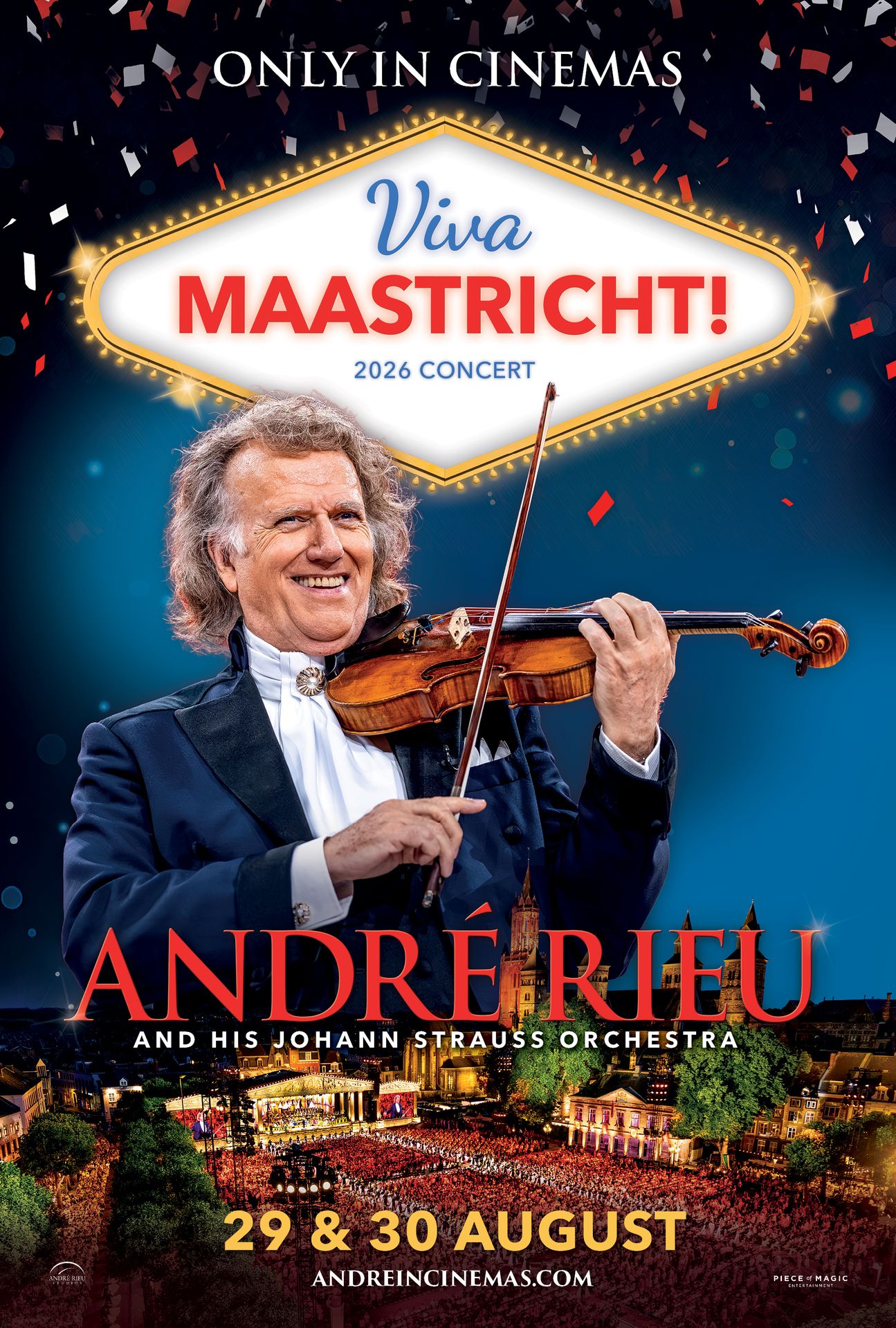 A movie poster of Andre Rieu's 2026 Summer Concert.