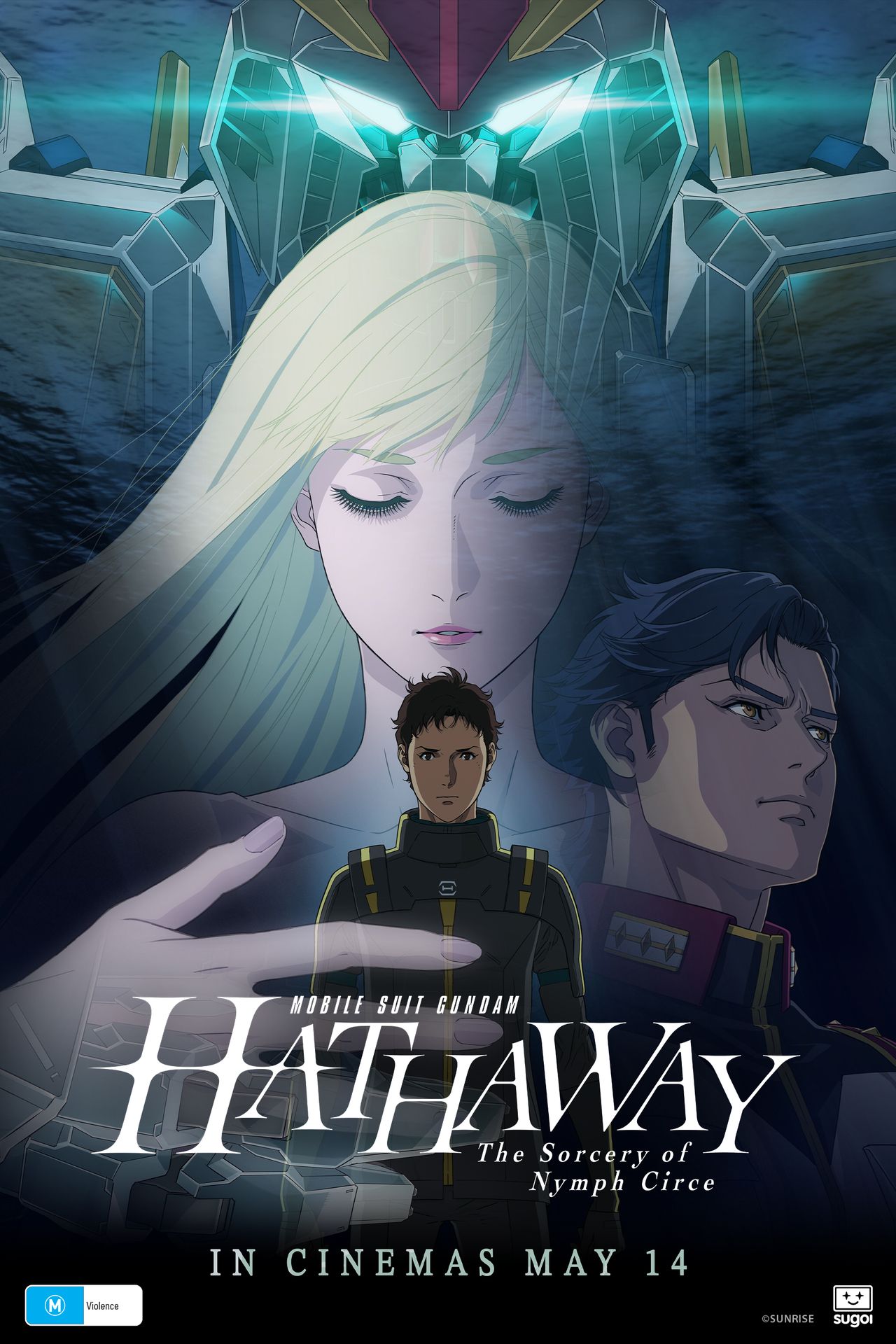 A movie poster of Mobile Suit Gundam: Hathaway-Sorcery of Nymph Circ.