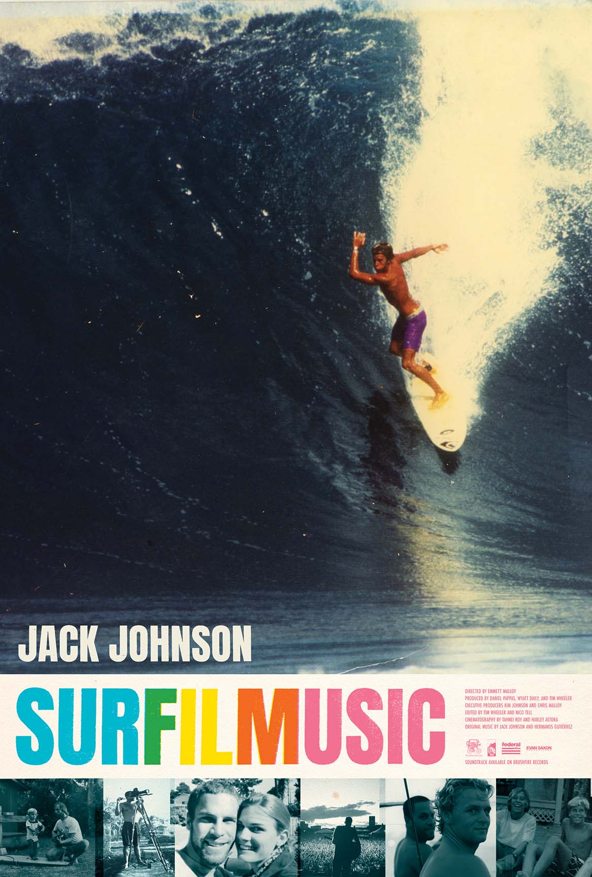 A movie poster of Jack Johnson: SURFILMUSIC.