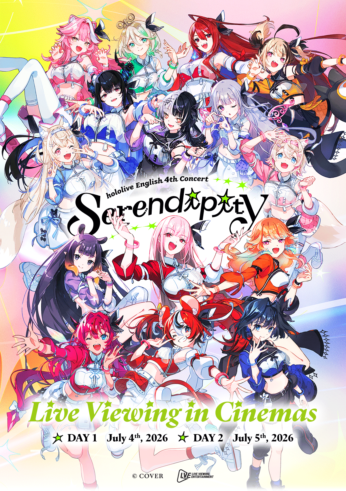 A movie poster of Hololive English 4th Concert -Serendipity-.