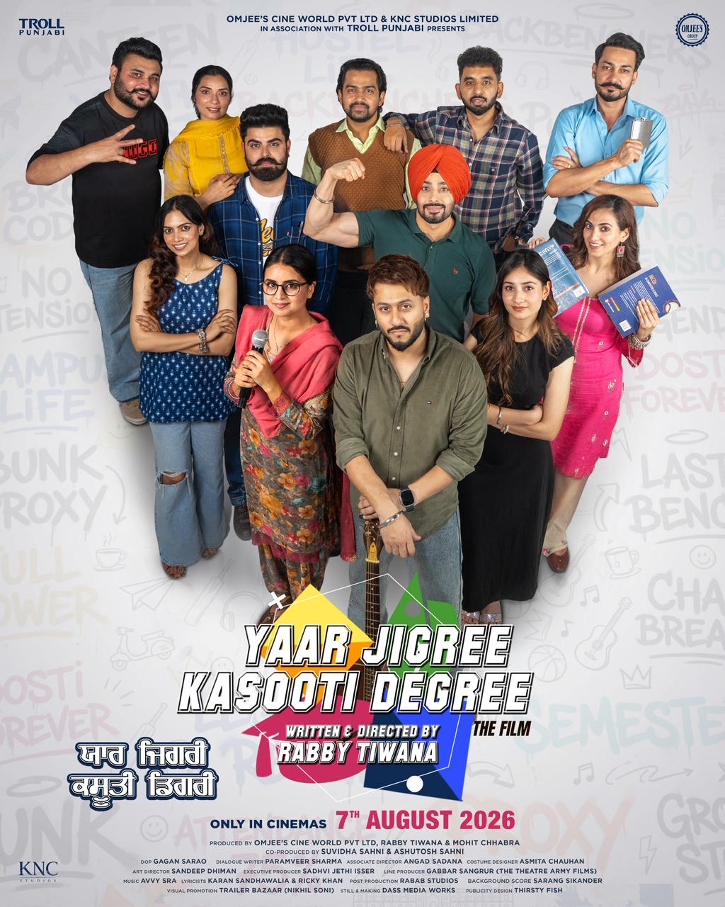 A movie poster of Yaar Jigree Kasooti Degree.