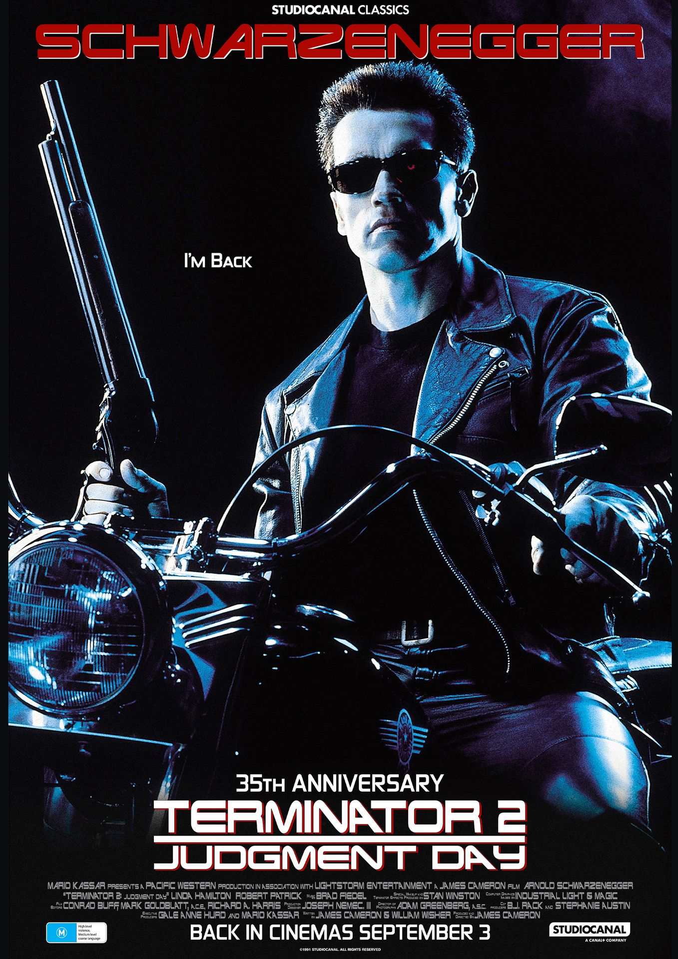 A movie poster of Terminator 2: Judgment Day (35th Anniversary).
