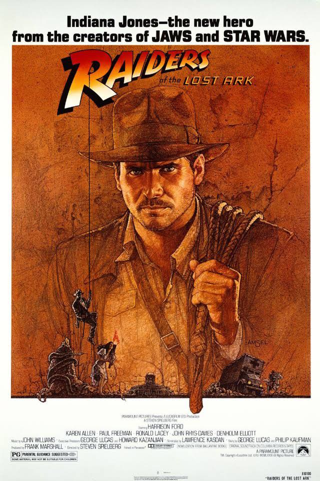 A movie poster of Raiders of the Lost Ark (45th anniversary).