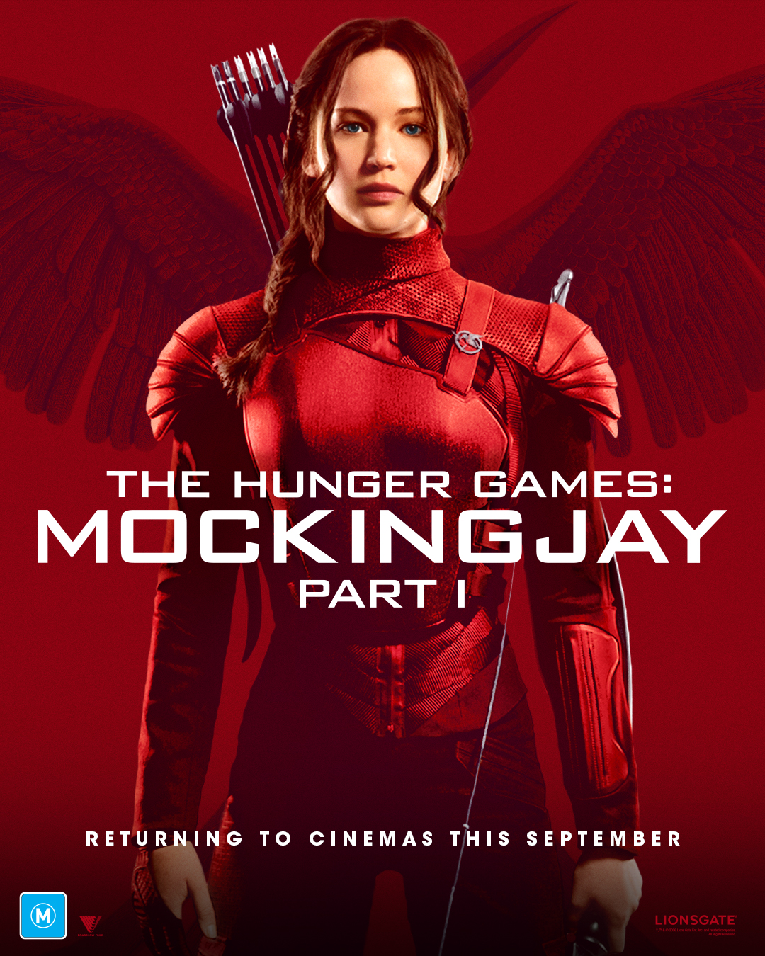 A movie poster of The Hunger Games: Mockingjay Pts 1 & 2 double.