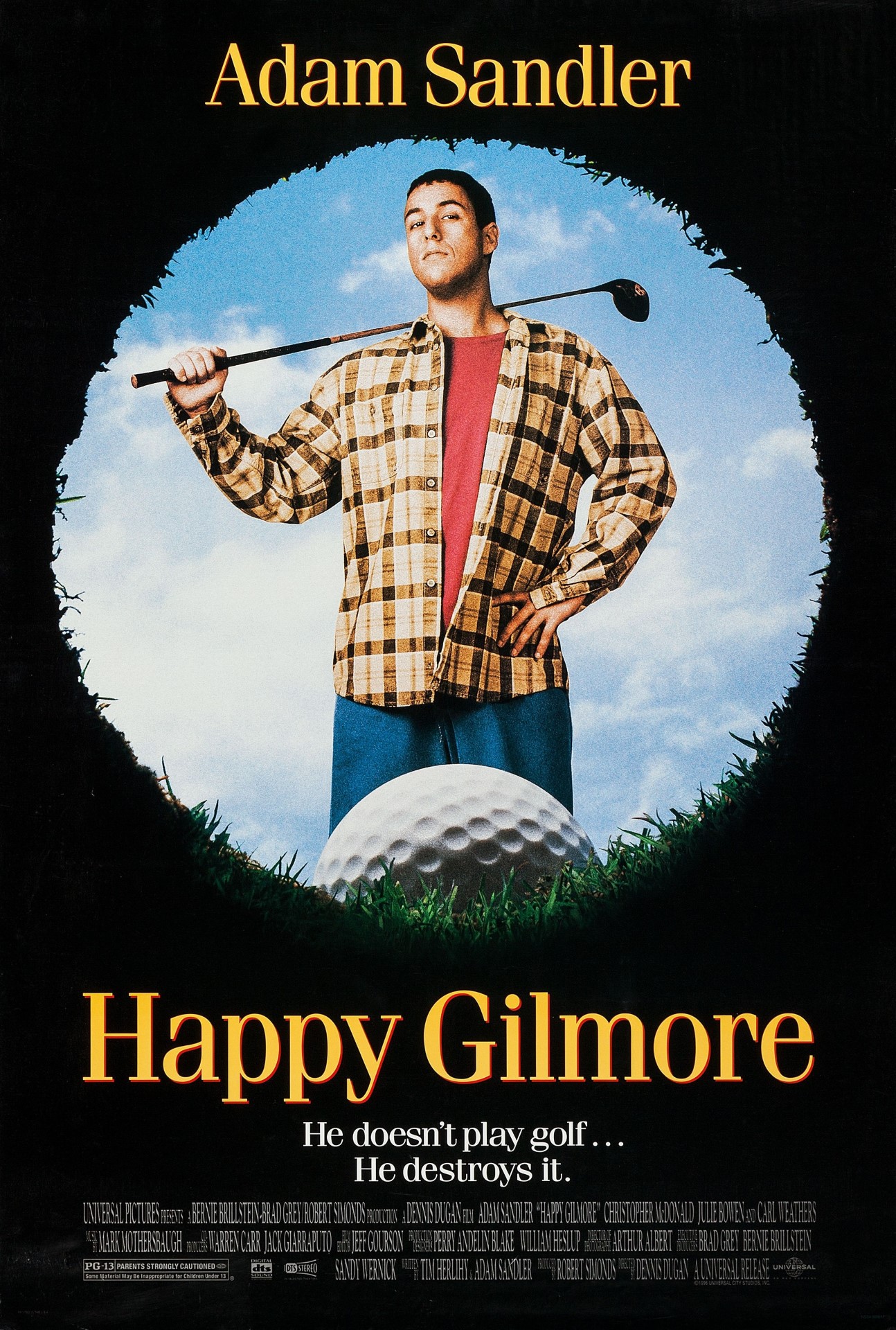 A movie poster of Happy Gilmore (30th anniversary).