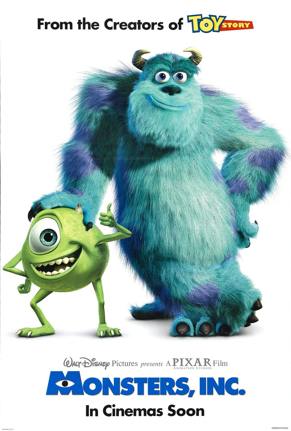 A movie poster of Monsters, Inc. (25th anniversary).