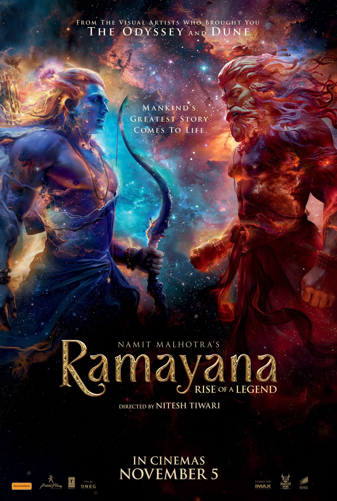 A movie poster of Ramayana: Rise of a Legend.