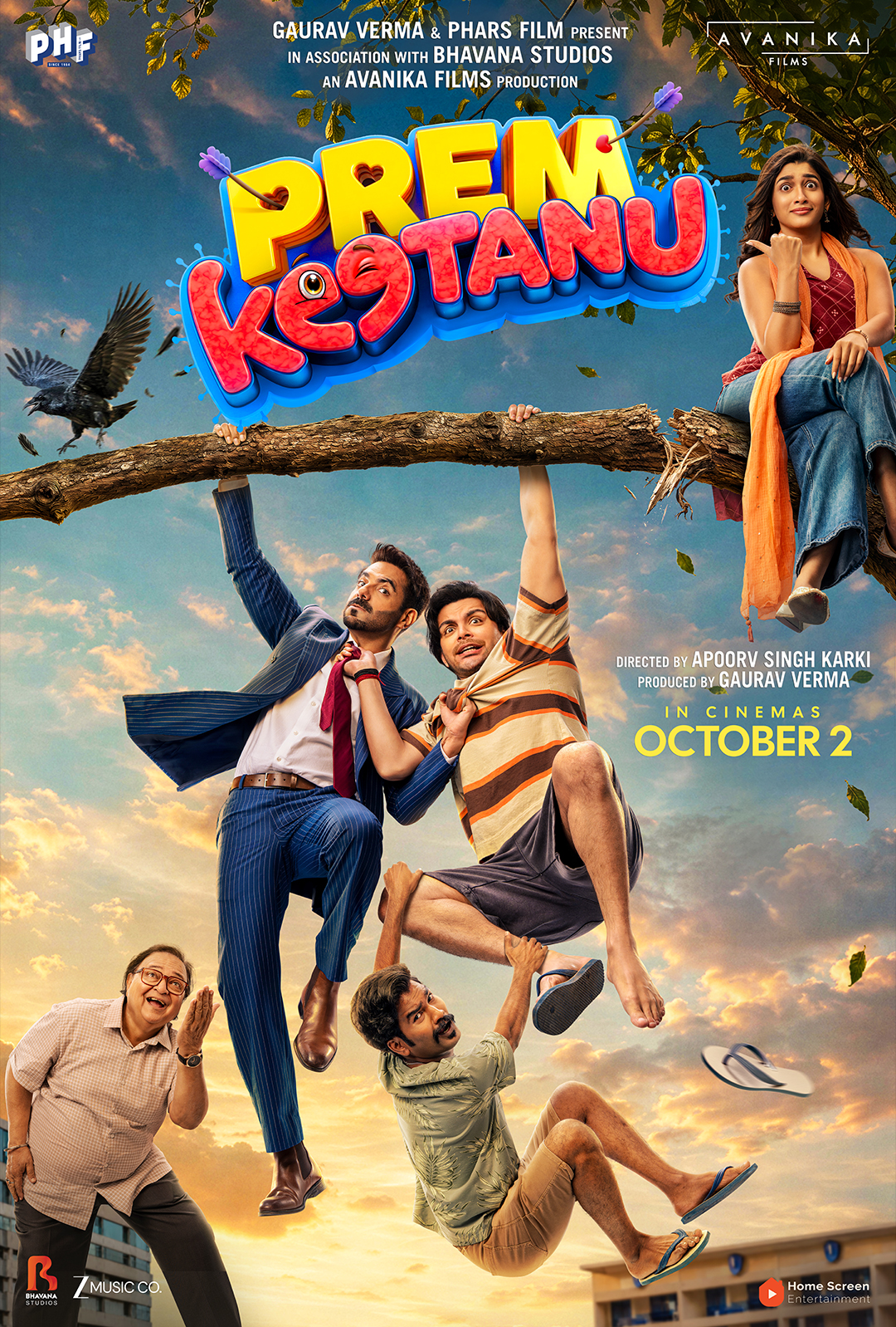 A movie poster of Prem Keetanu. Starring Rakesh Bedi, Aparshakti Khurana, Veer Pahariya, Aafiya Sayed, Nikhil Vijay. Release date 02 10 2026.