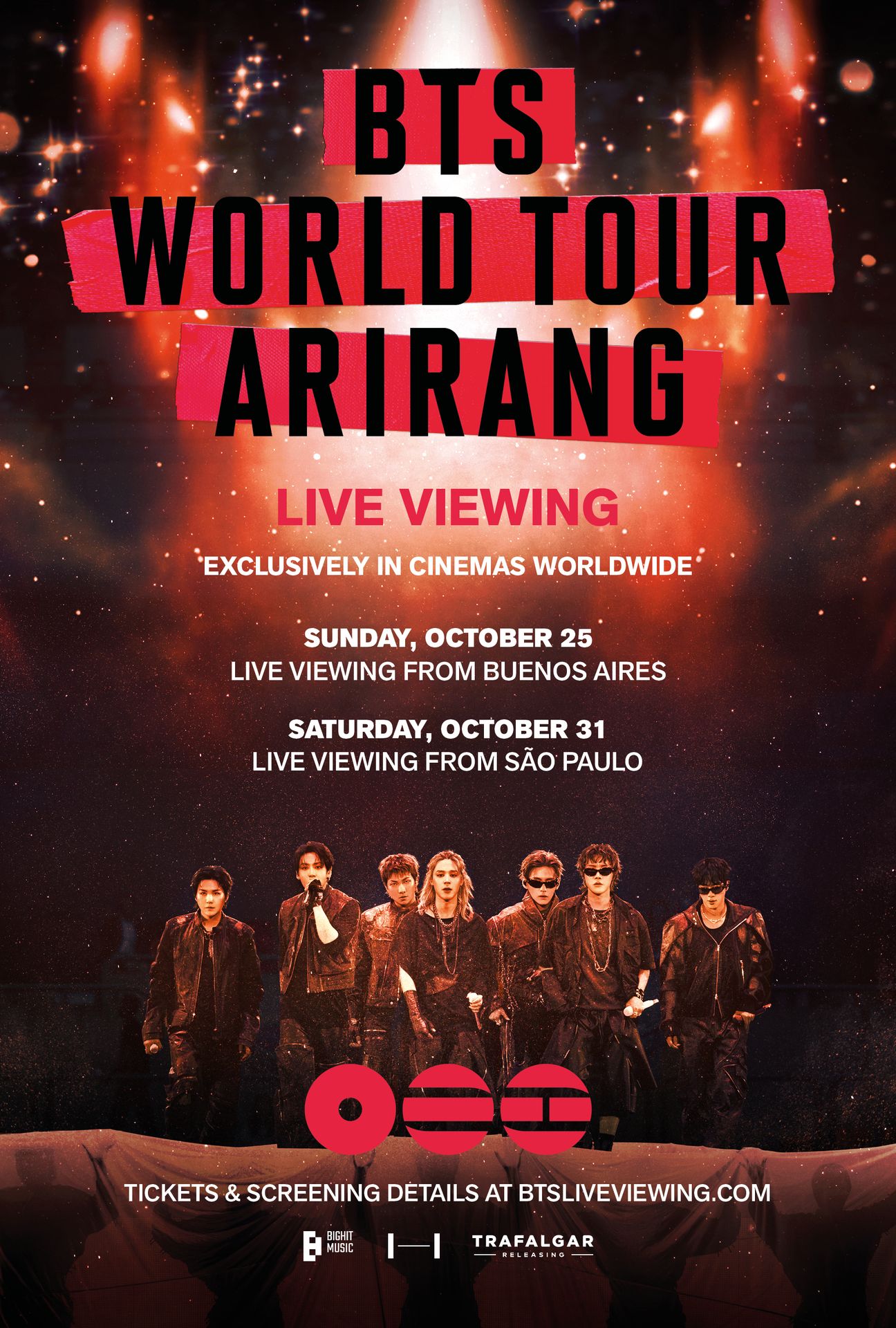 A movie poster of BTS WORLD TOUR 'ARIRANG' IN BUENOS AIRES: LIVE VIE.