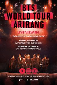 A movie poster of BTS WORLD TOUR 'ARIRANG' IN BUENOS AIRES.