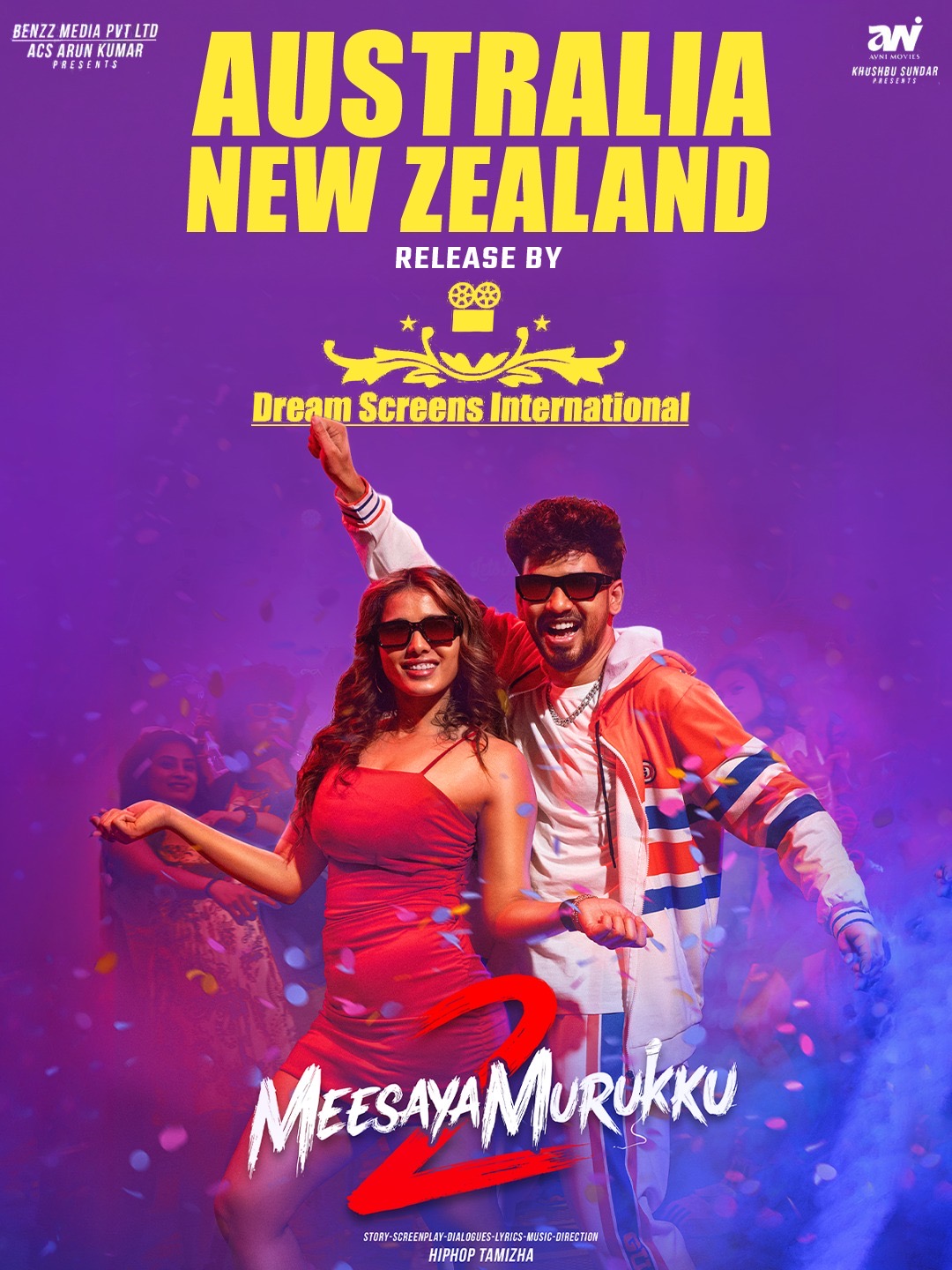 A movie poster of Meesaya Murukku 2. Starring Karunas, Chaithra J. Achar, Hiphop Tamizha Adhi, Yogi Babu, Harshath Khan, Ramya Ranganathan, Ketika Sharma. Release date 25 09 2026.