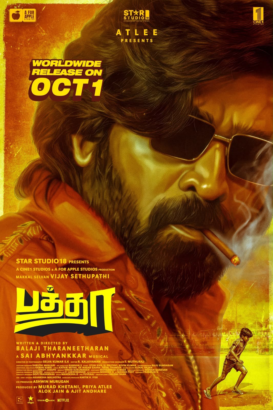 A movie poster of Baththa. Starring Vijay Sethupathi  , Lijo Mol Jose. Release date 01 10 2026.