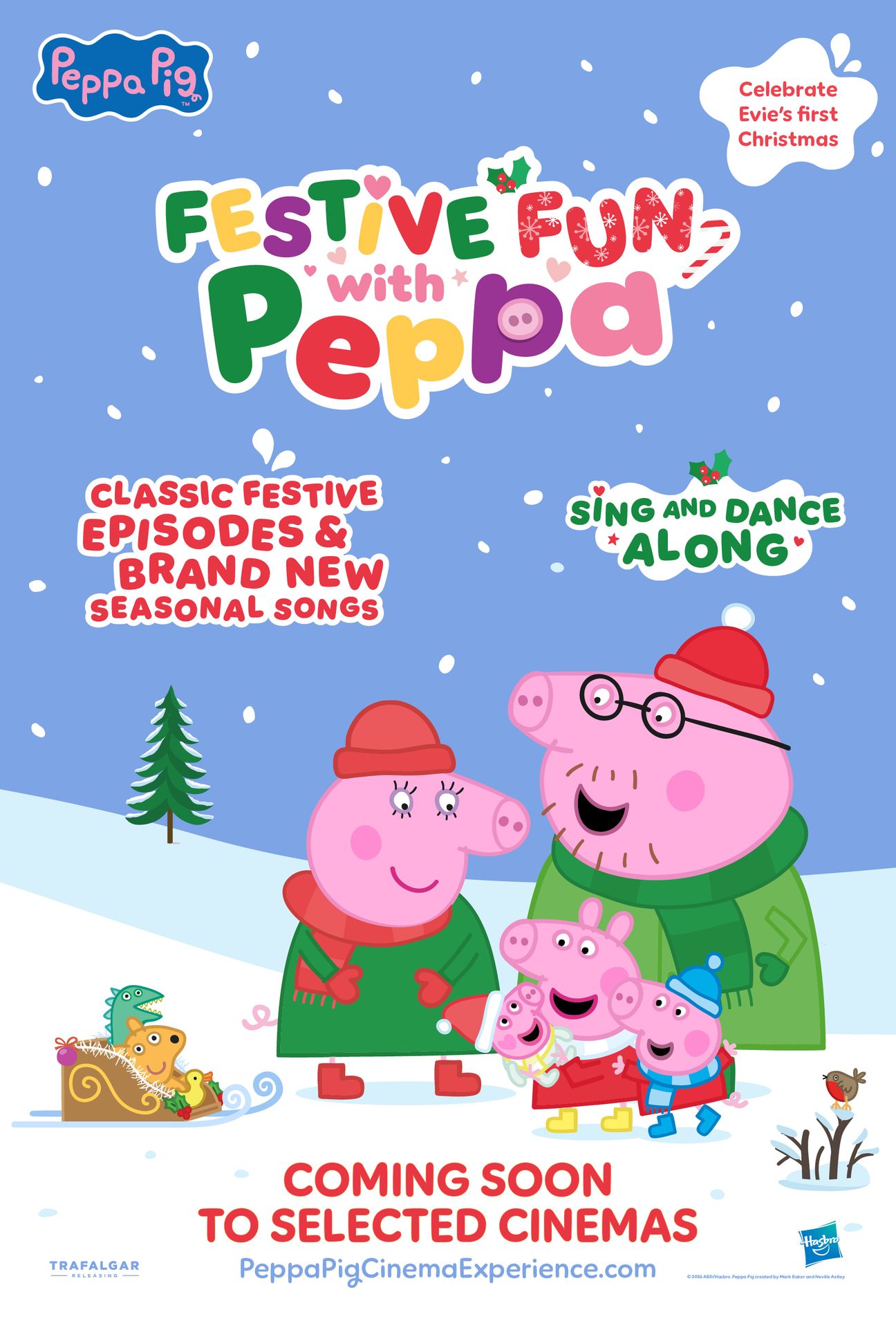 A movie poster of Festive Fun with Peppa Cinema Experience.